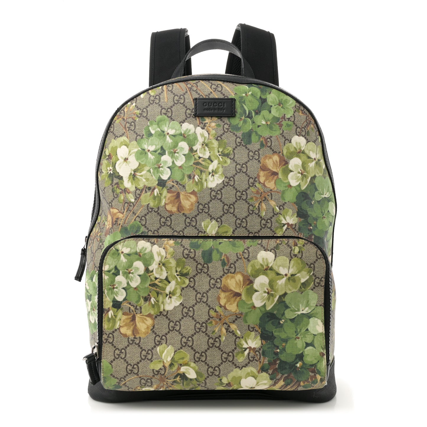 GG Supreme Monogram Blooms Medium Day Backpack Beige New Military Black