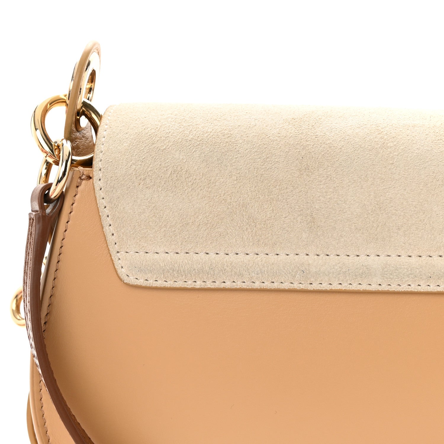 Chloe Calfskin Suede Small Tess Bag Soft Tan 15 of 22
