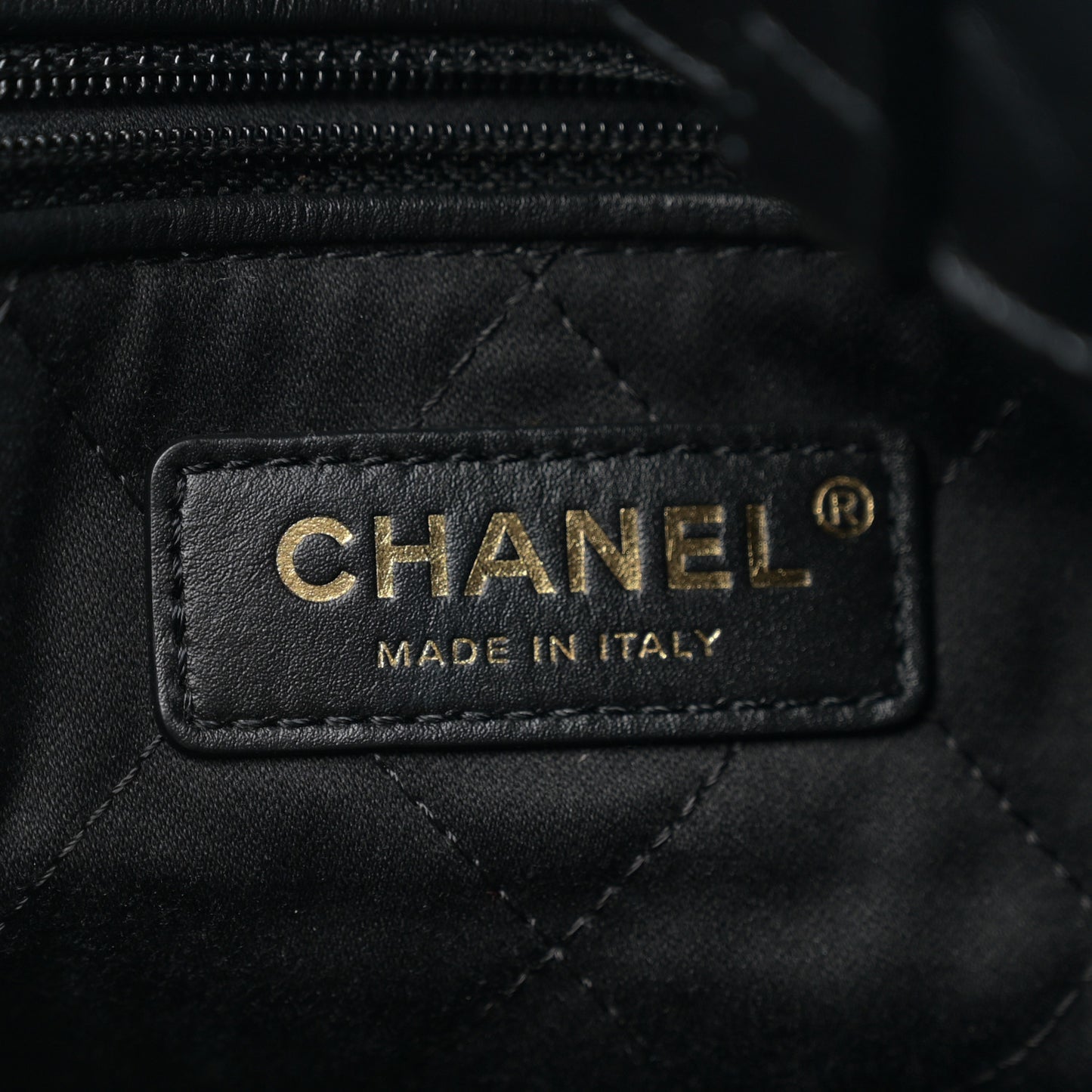 Shiny Calfskin Quilted Chanel 22 Backpack Black