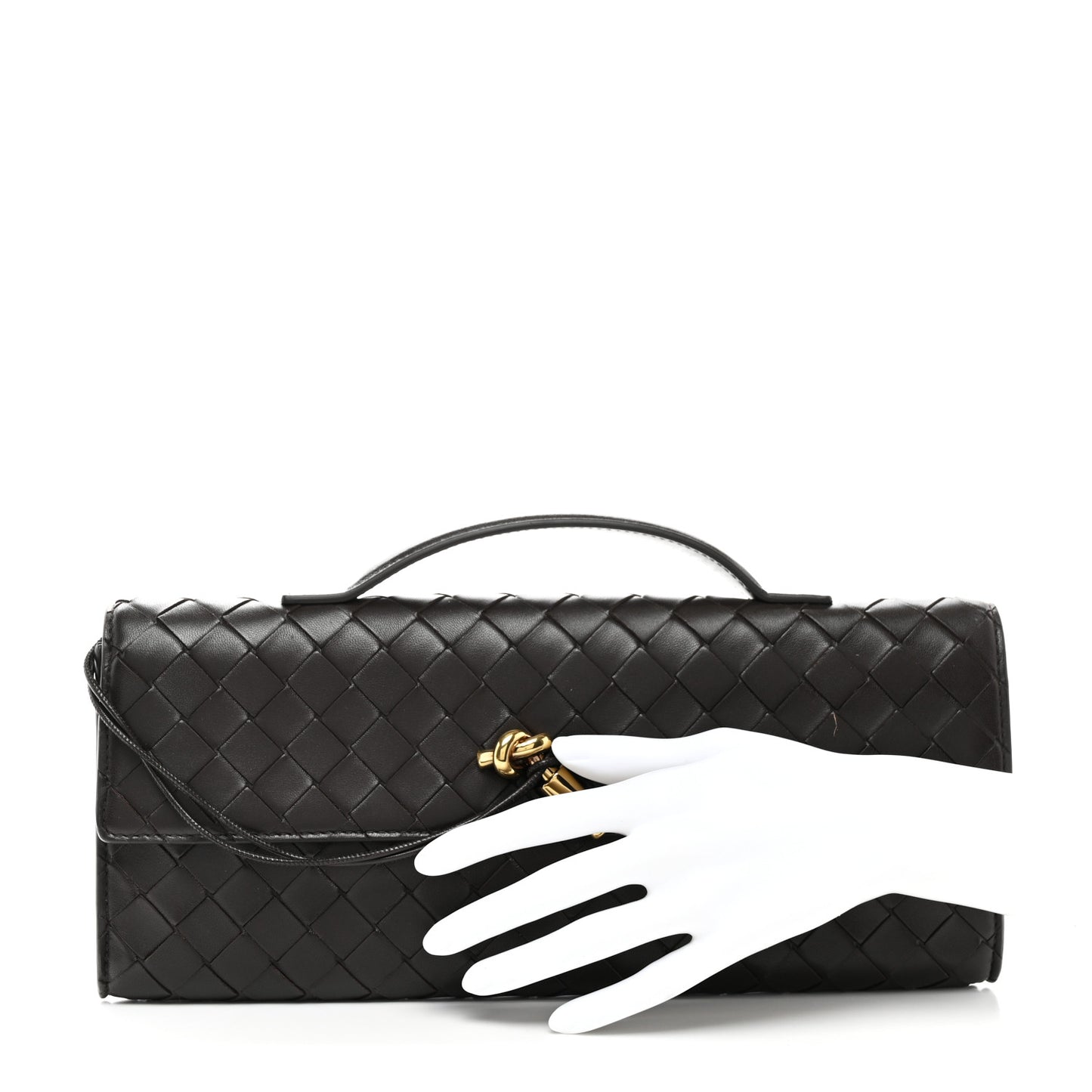 Nappa Intrecciato Long Andiamo Top Handle Clutch Fondant