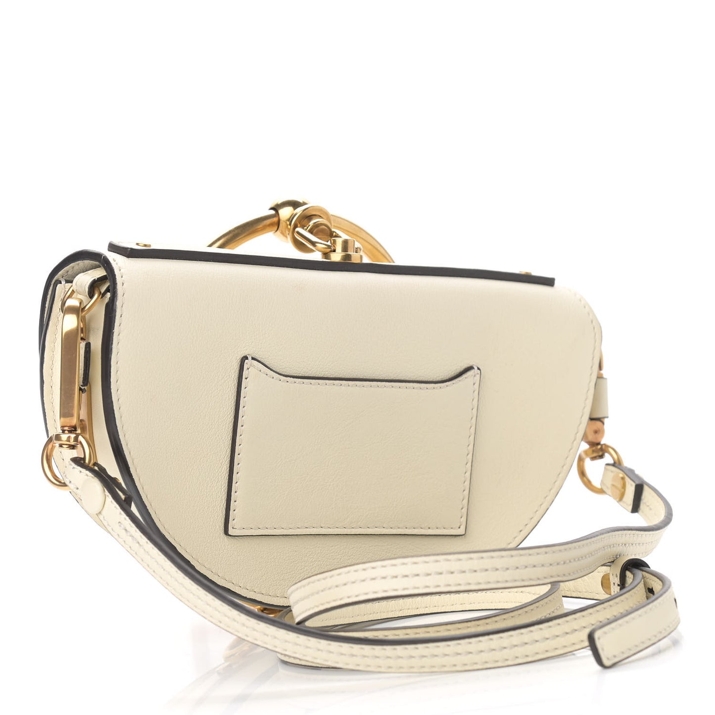 Calfskin Small Nile Bracelet Minaudiere Bag Off White