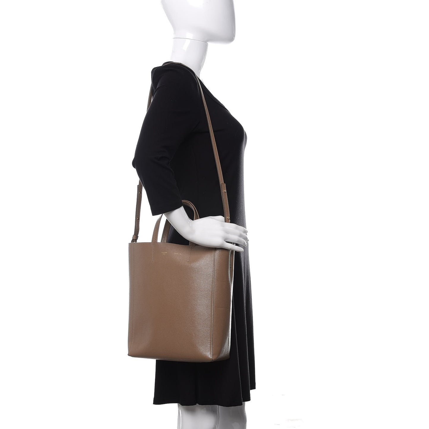 Liege Calfskin Small Vertical Cabas Taupe
