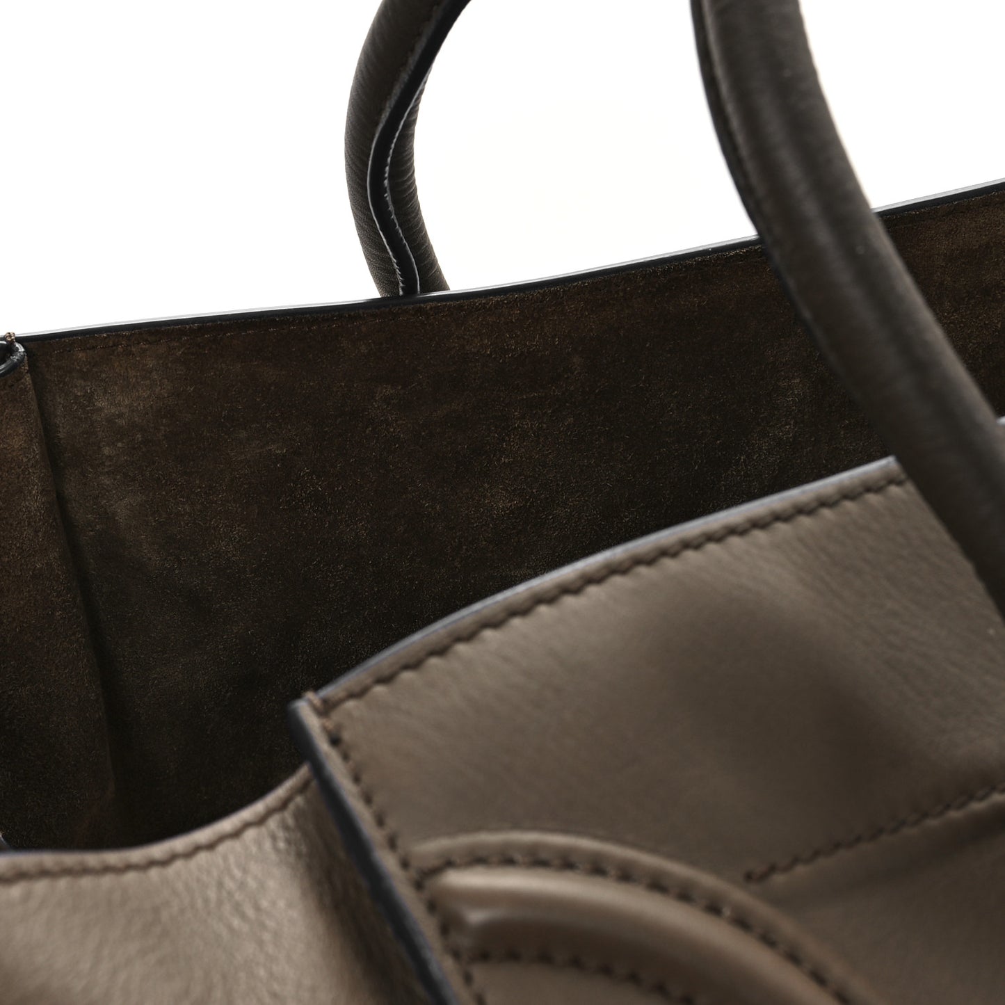 Smooth Calfskin Medium Phantom Luggage Khaki Cobalt Trim