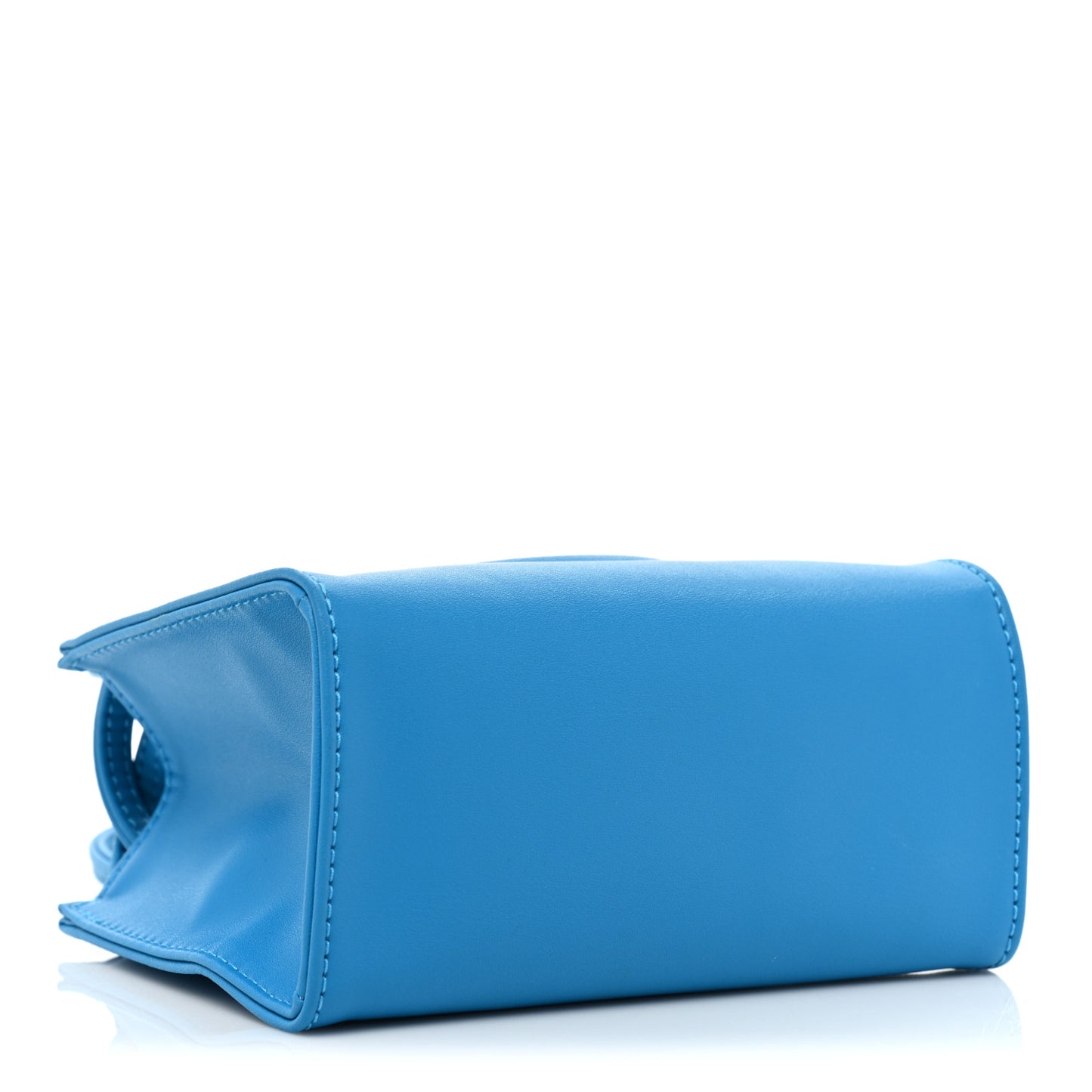Vegan Leather Small Shopping Bag Cyan