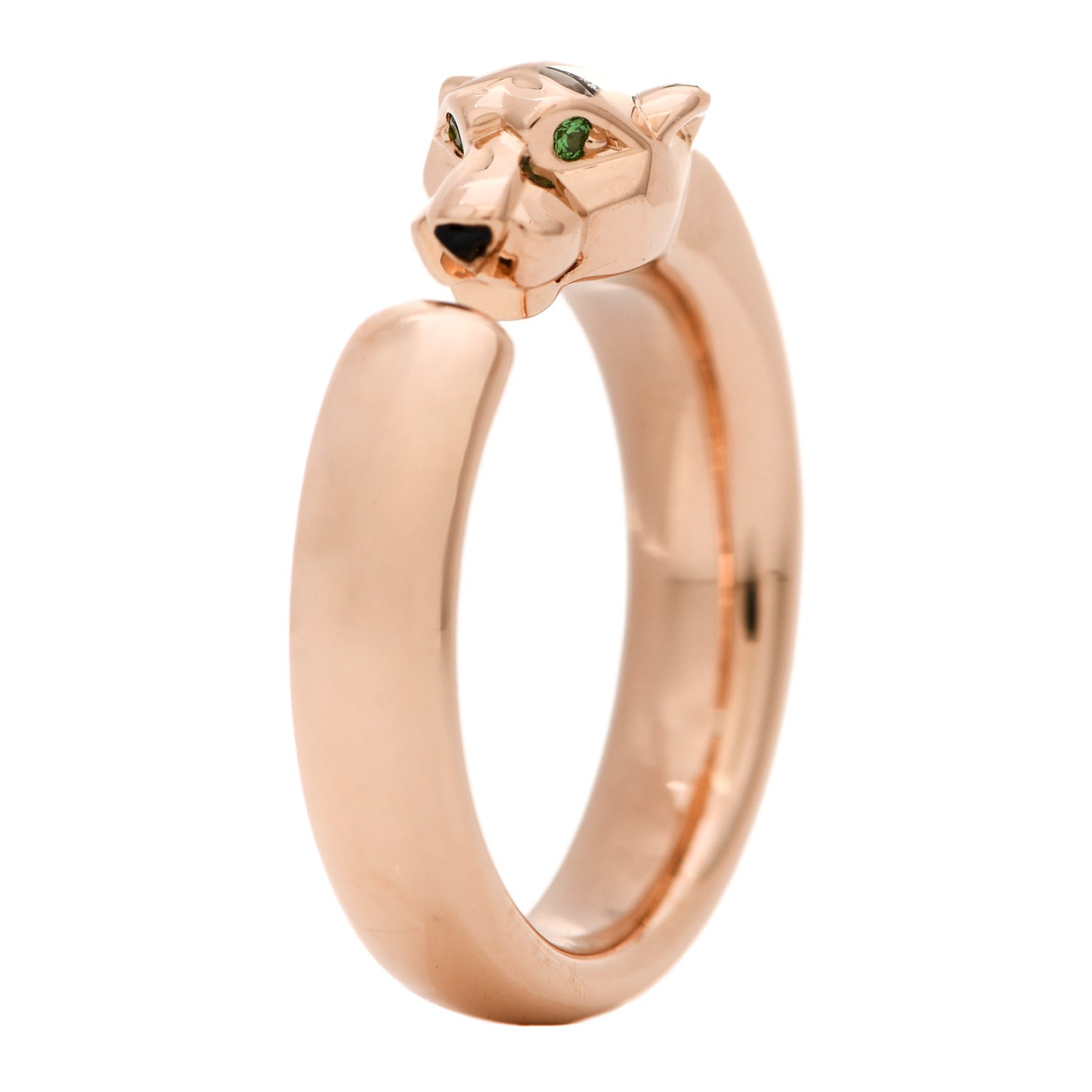 18K Pink Gold Tsavorite Onyx Panthere De Cartier Ring 51 5.75