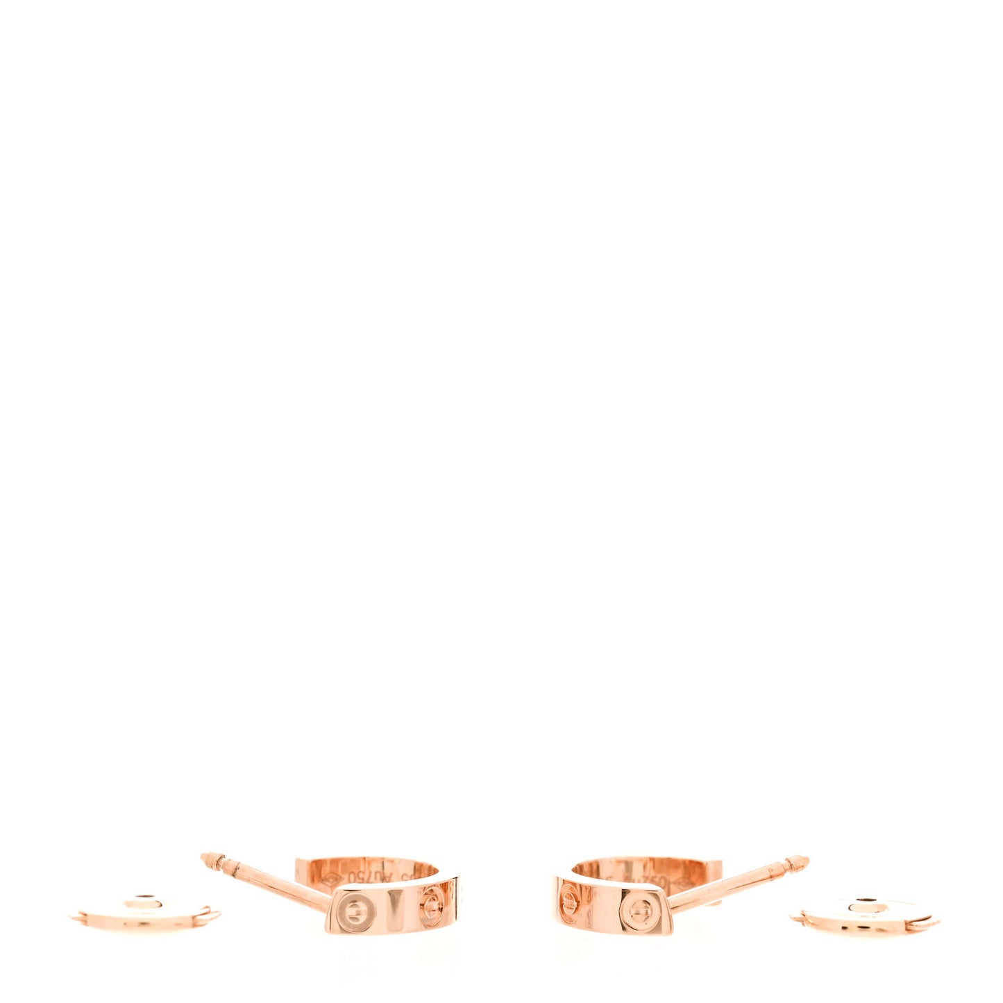 18K Pink Gold Small LOVE Hoop Earrings