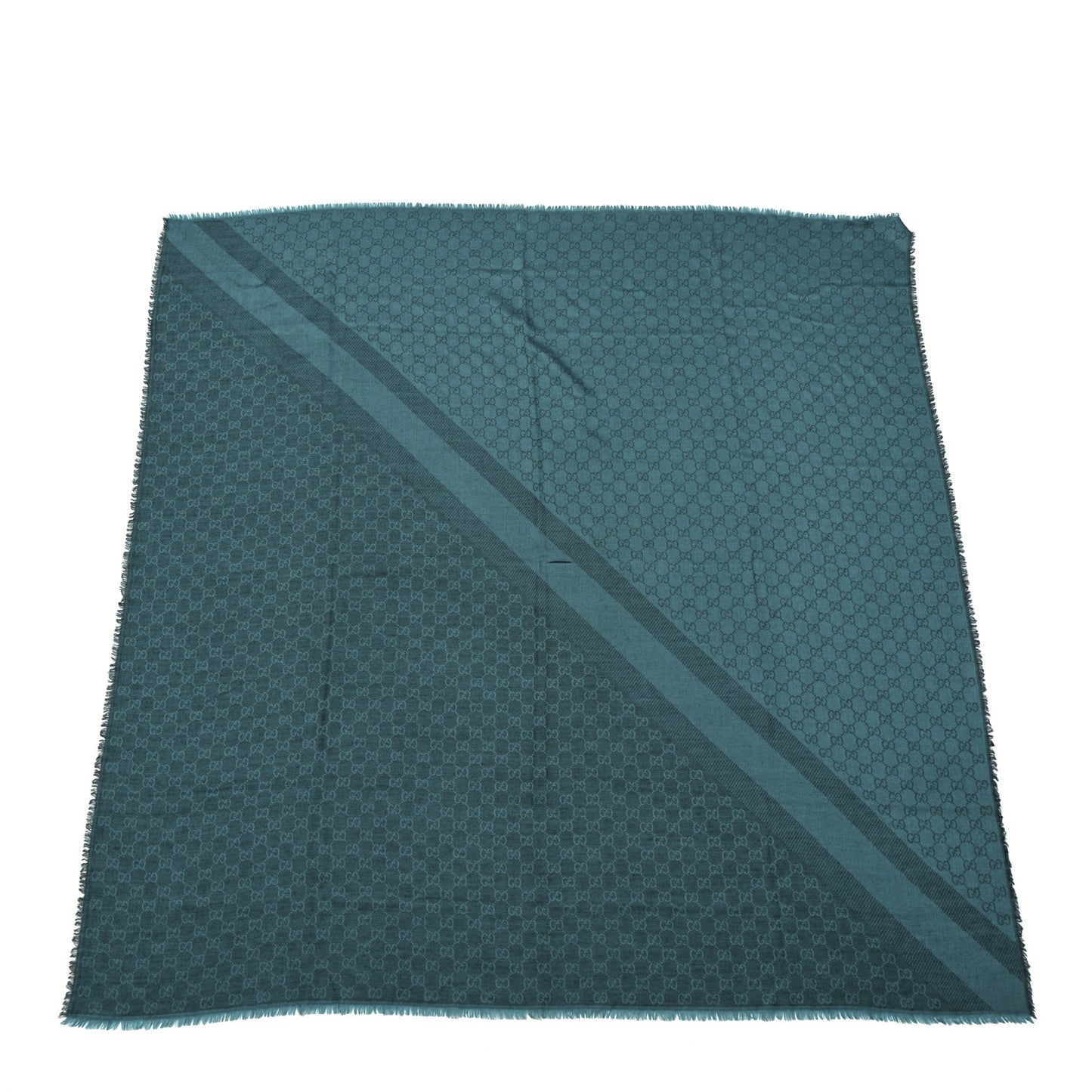 Wool Silk GG Monogram GGNat Scarf Blue