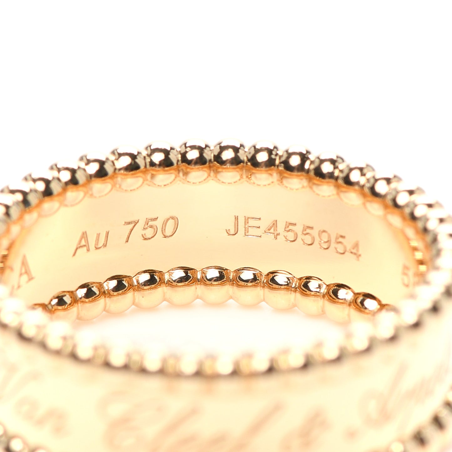18K Yellow Gold Perlee Signature Ring 58 8.25