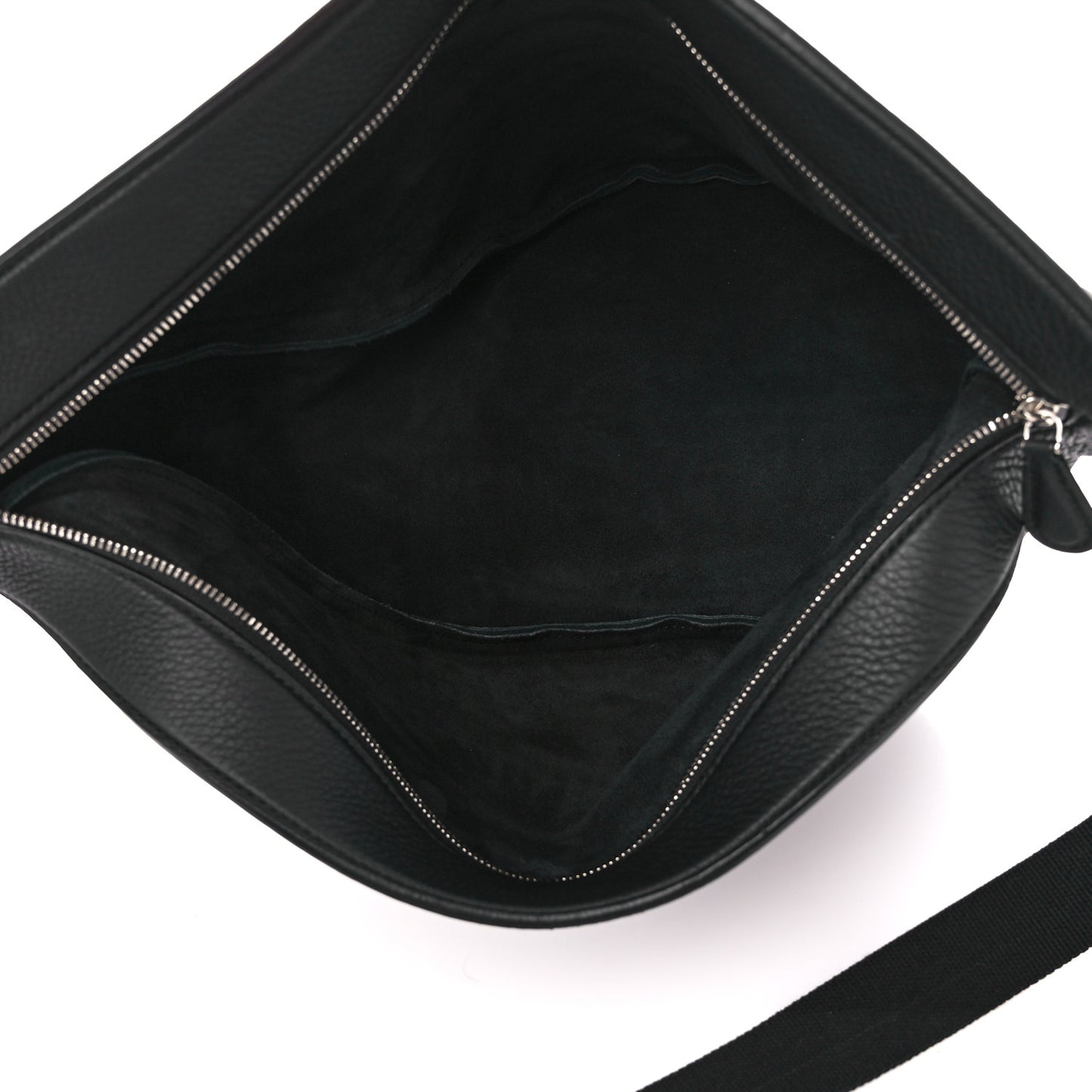 Grained Calfskin Large Slouchy Banana Bag Black