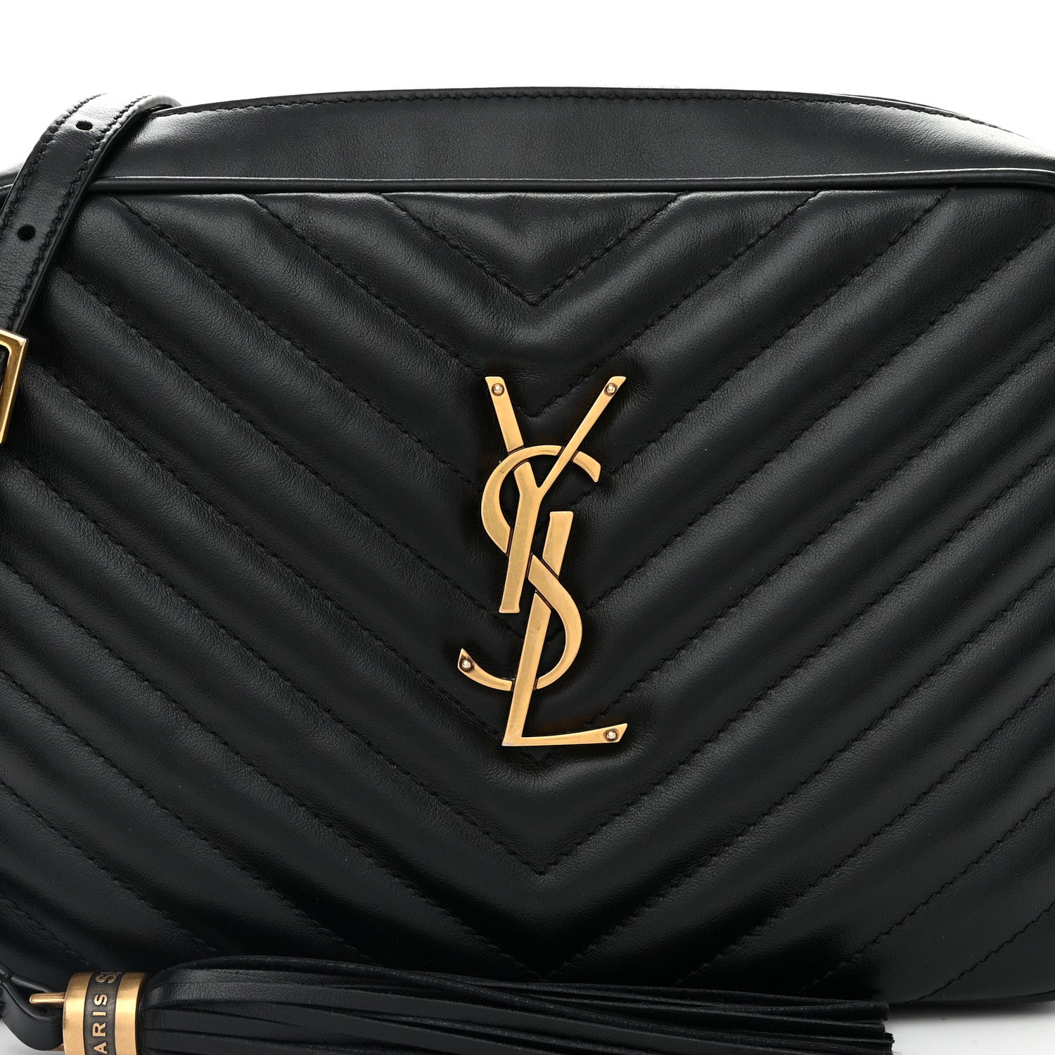 Saint Laurent Calfskin Matelasse Monogram Lou Camera Bag Black 8 of 12