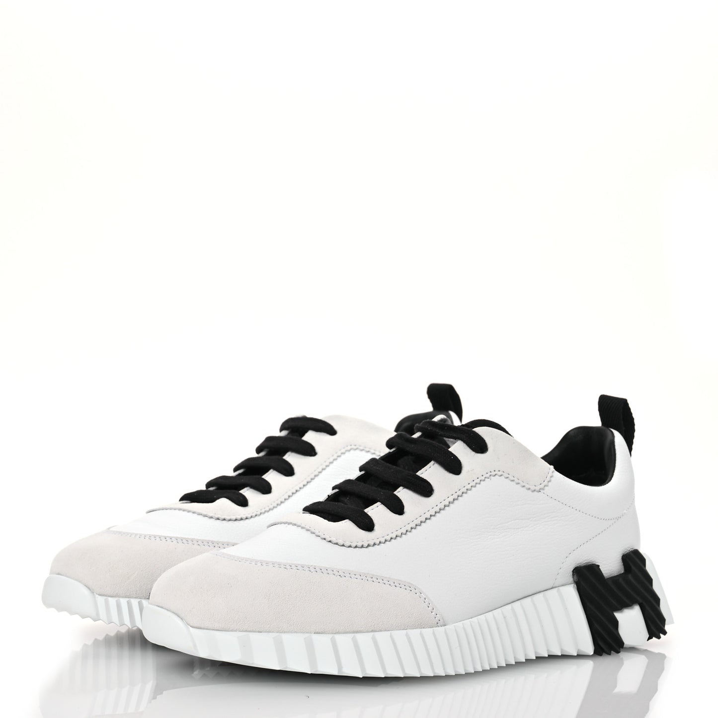 Goatskin Suede Bouncing Sneakers 39 White Black