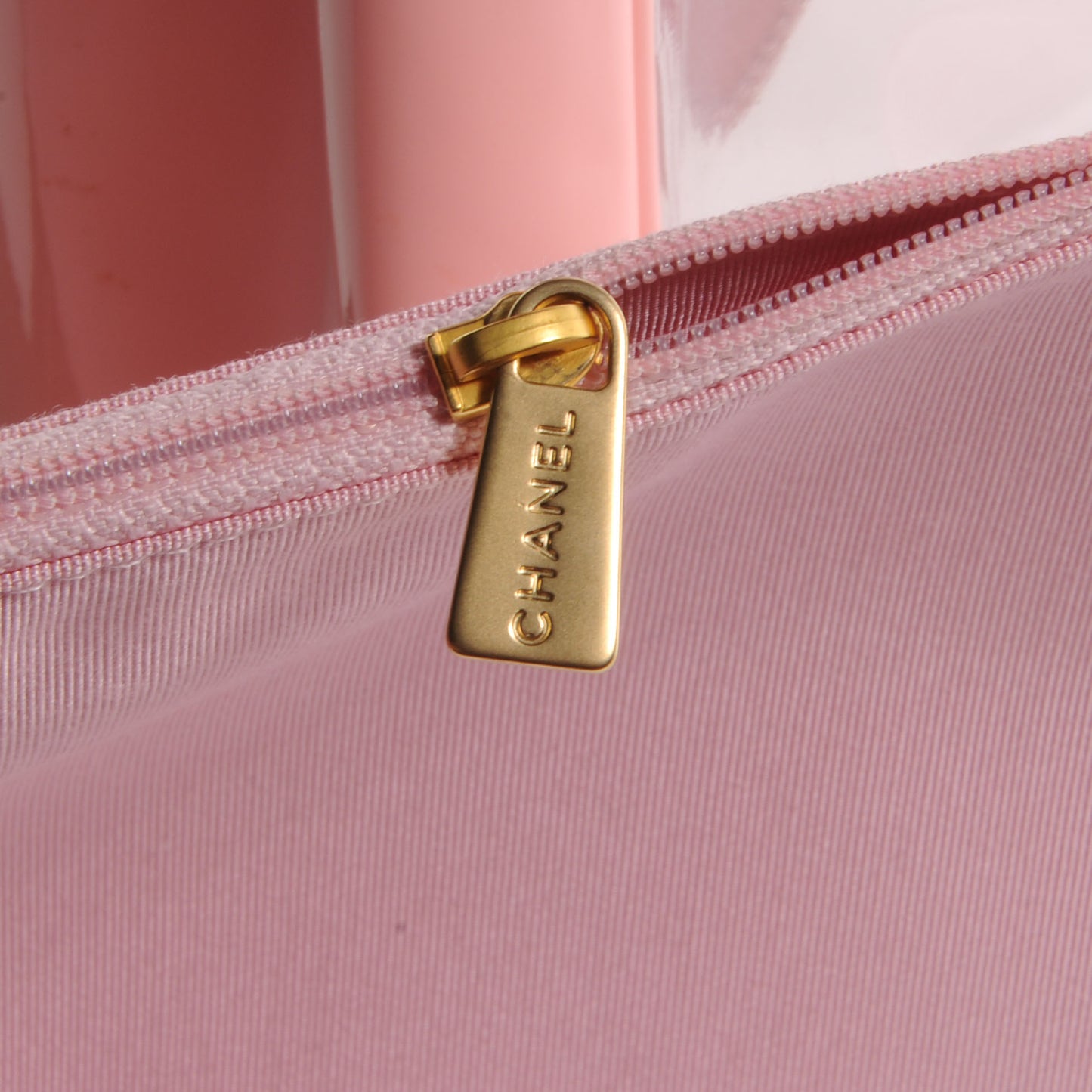 Vinyl Patent CC Logo Beach Tote Pink