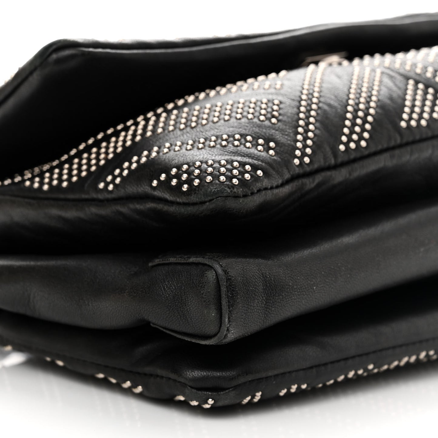 Calfskin Studded Gelly Bag Black