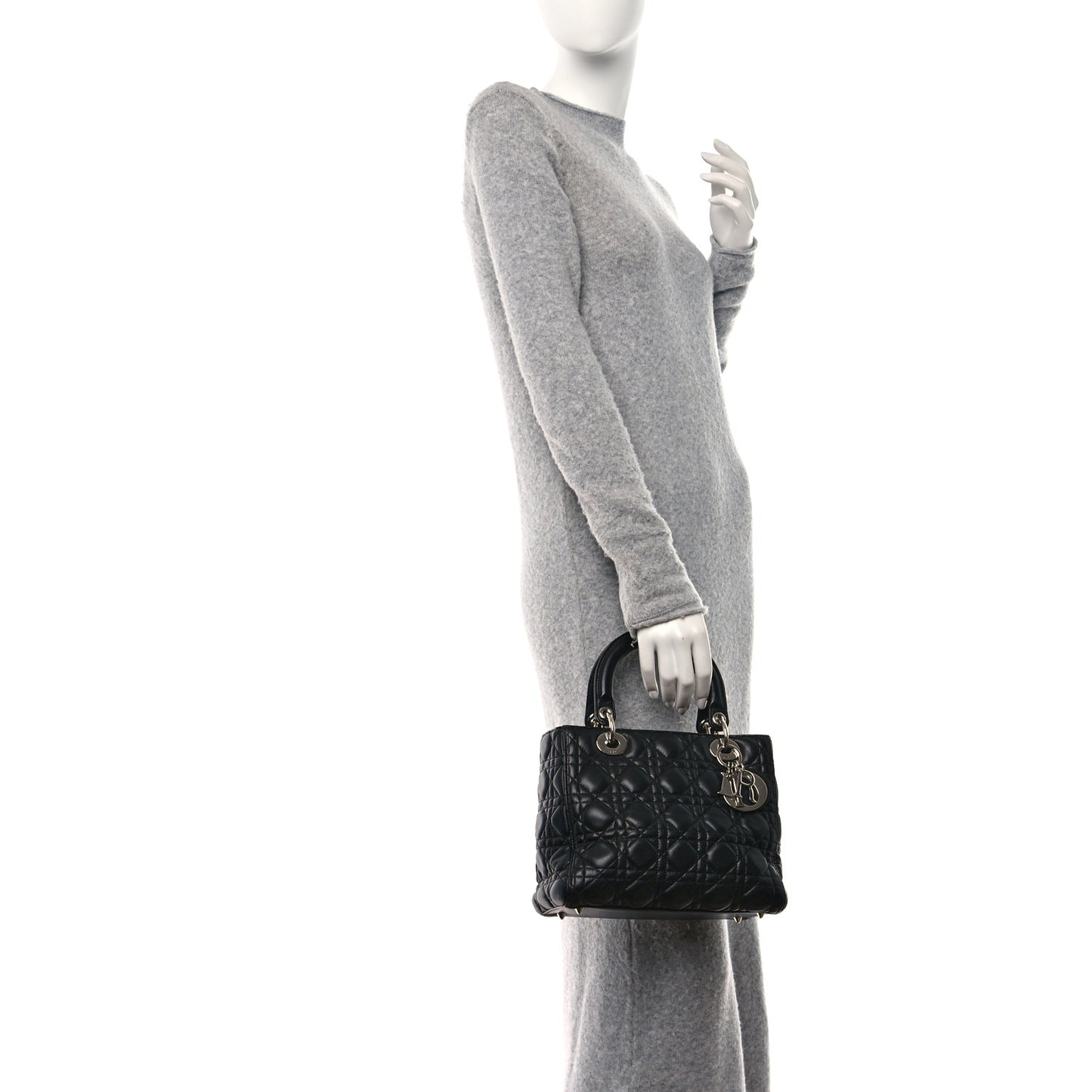 Lambskin Cannage Medium Lady Dior Black
