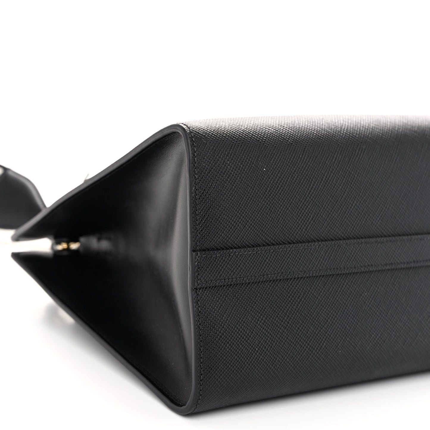 Saffiano Cuir Calfskin Medium Monochrome Top Handle Tote Black