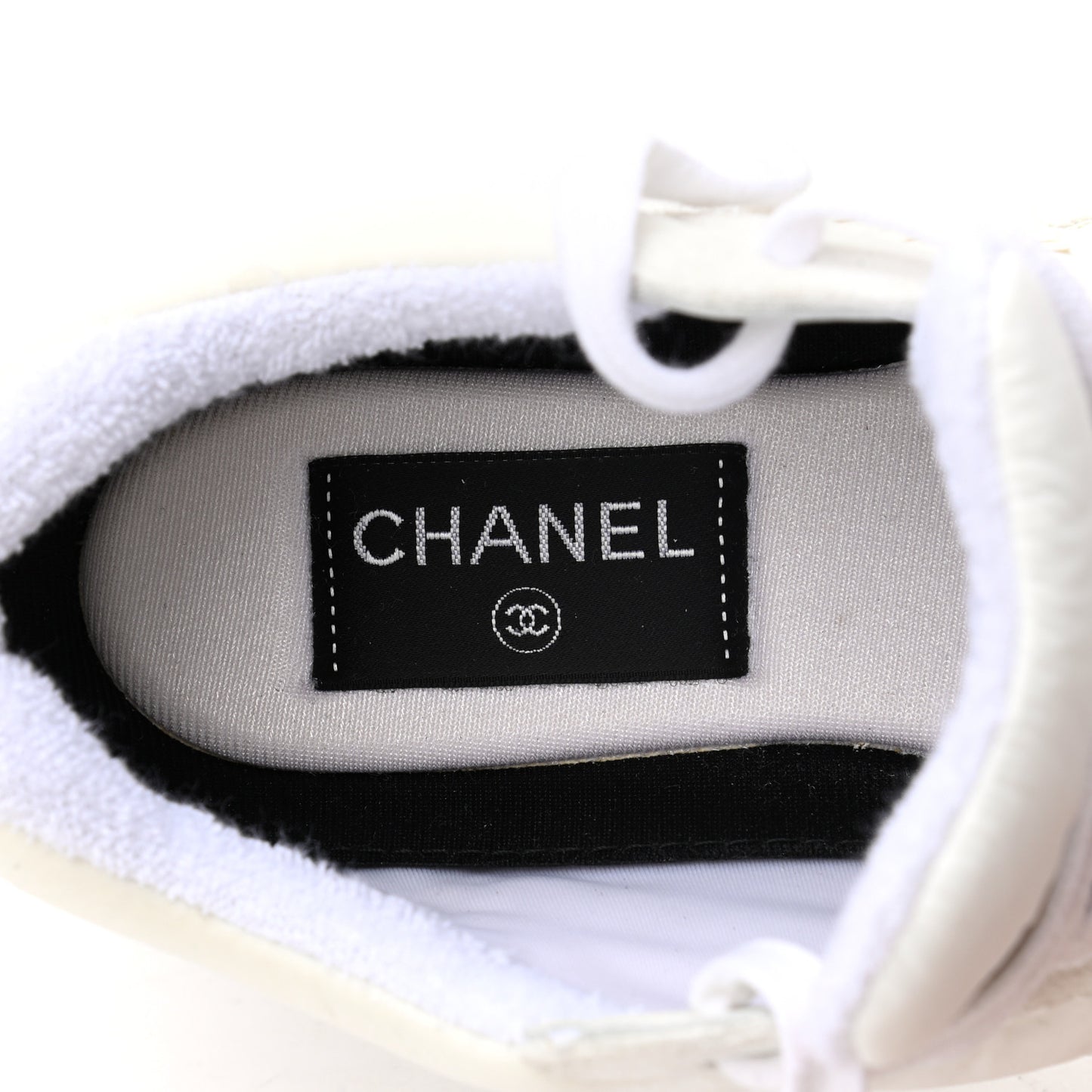 Suede Calfskin Fabric CC Sneakers 37 White