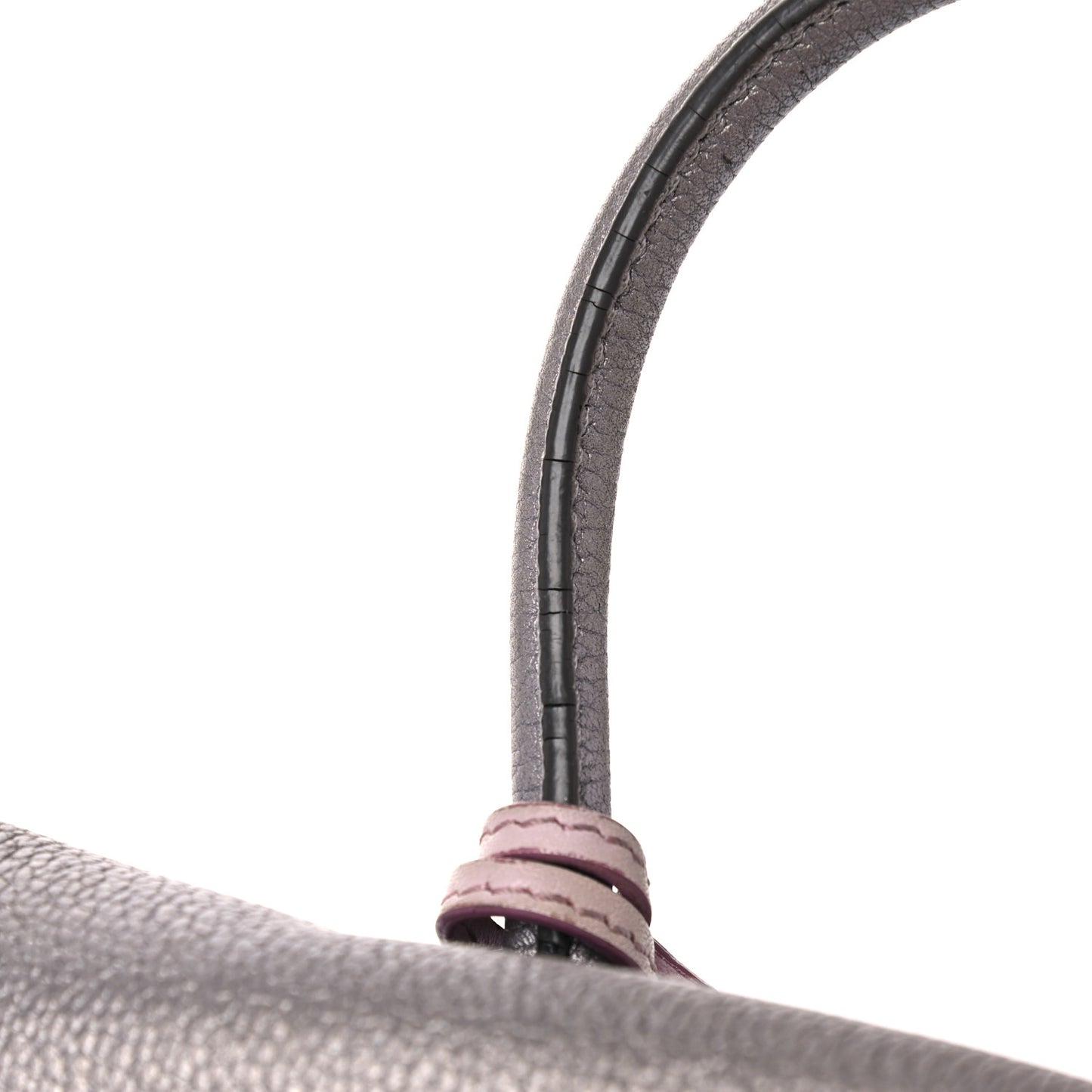 Metallic Grained Calfskin Mini Milla Tote Spike Silver