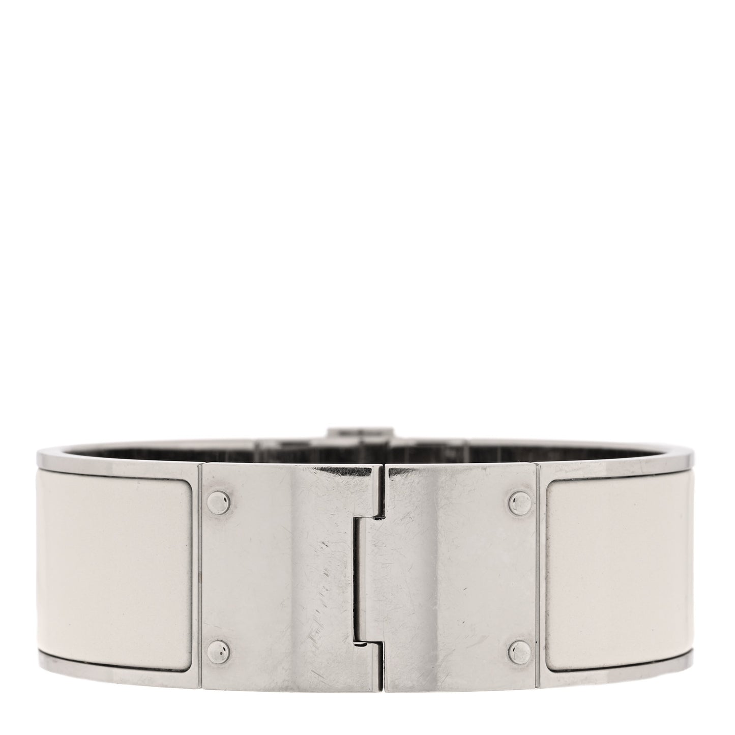Enamel Charniere Uni Wide Hinged Bracelet L Pannacotta