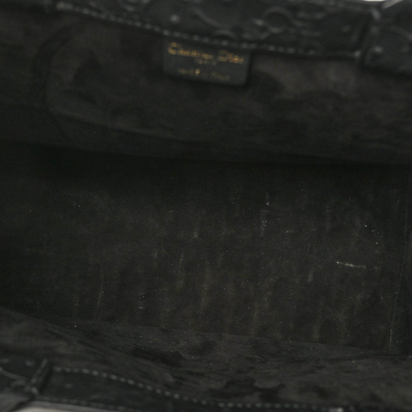 Oblique Calfskin Embossed Medium Book Tote Black
