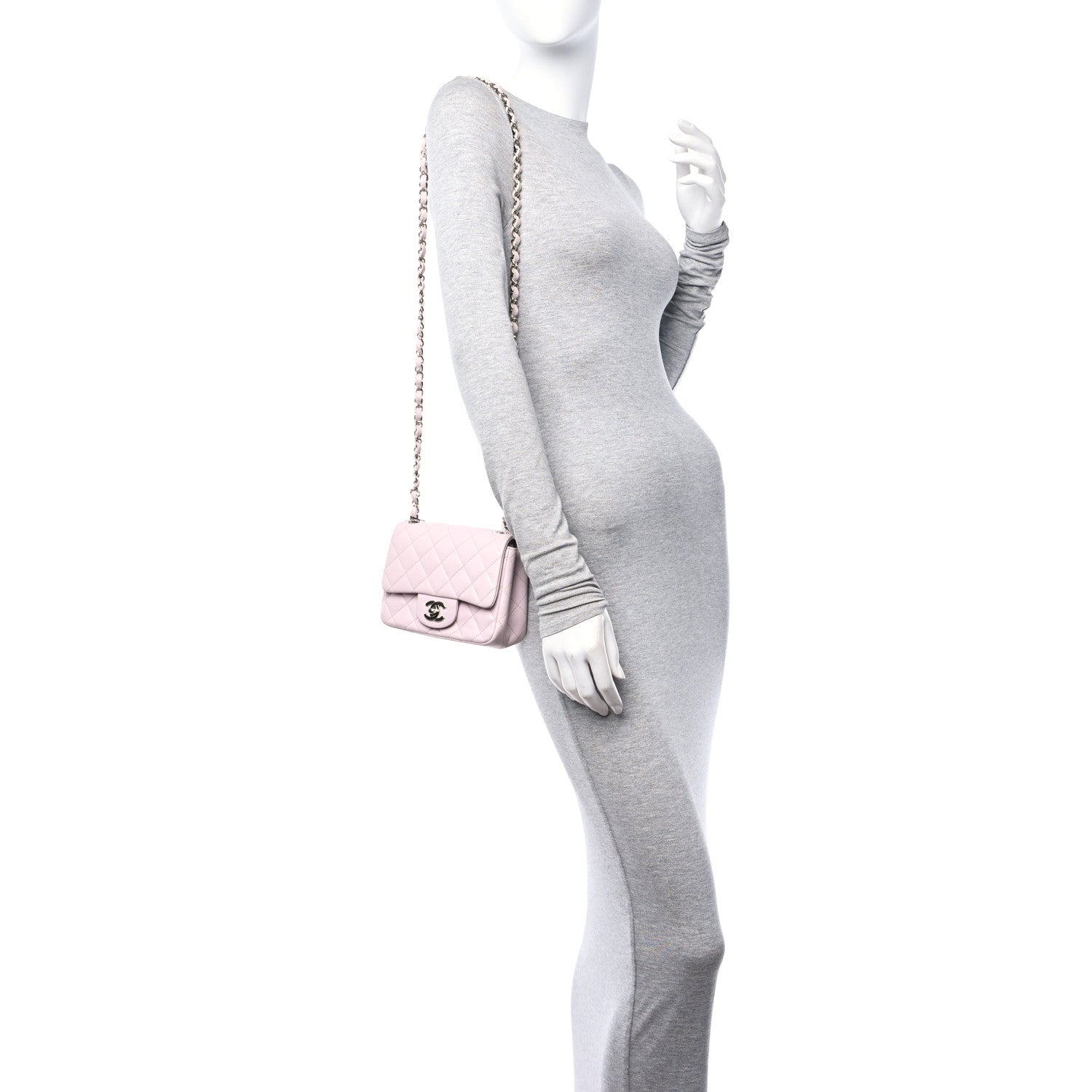 Chanel Lambskin Quilted Mini Square Flap Light Pink 2 of 10