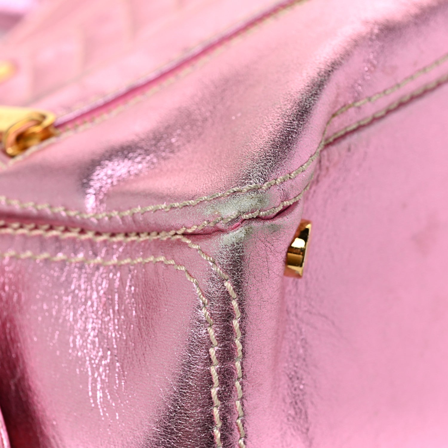 Celine Metallic Lambskin Quilted Boogie Satchel Pink 21 of 26