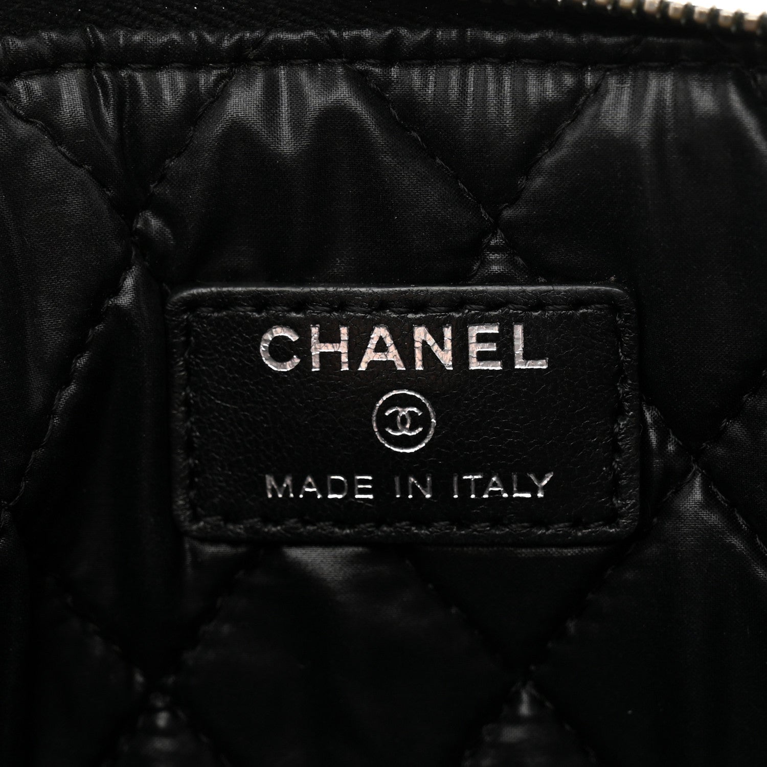 Chanel Perforated Lambskin Quilted Medium Cosmetic Case Black 6 of 11