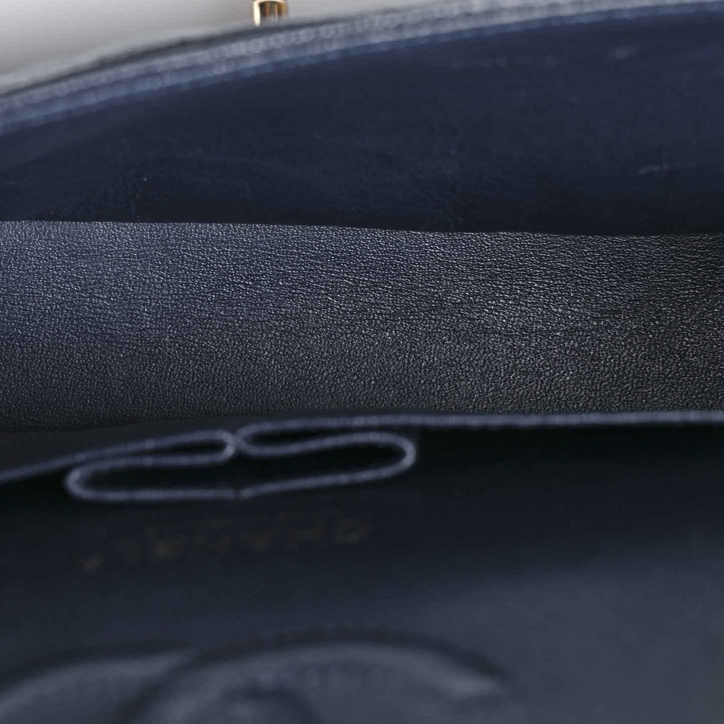 Caviar Quilted Medium Double Flap Navy