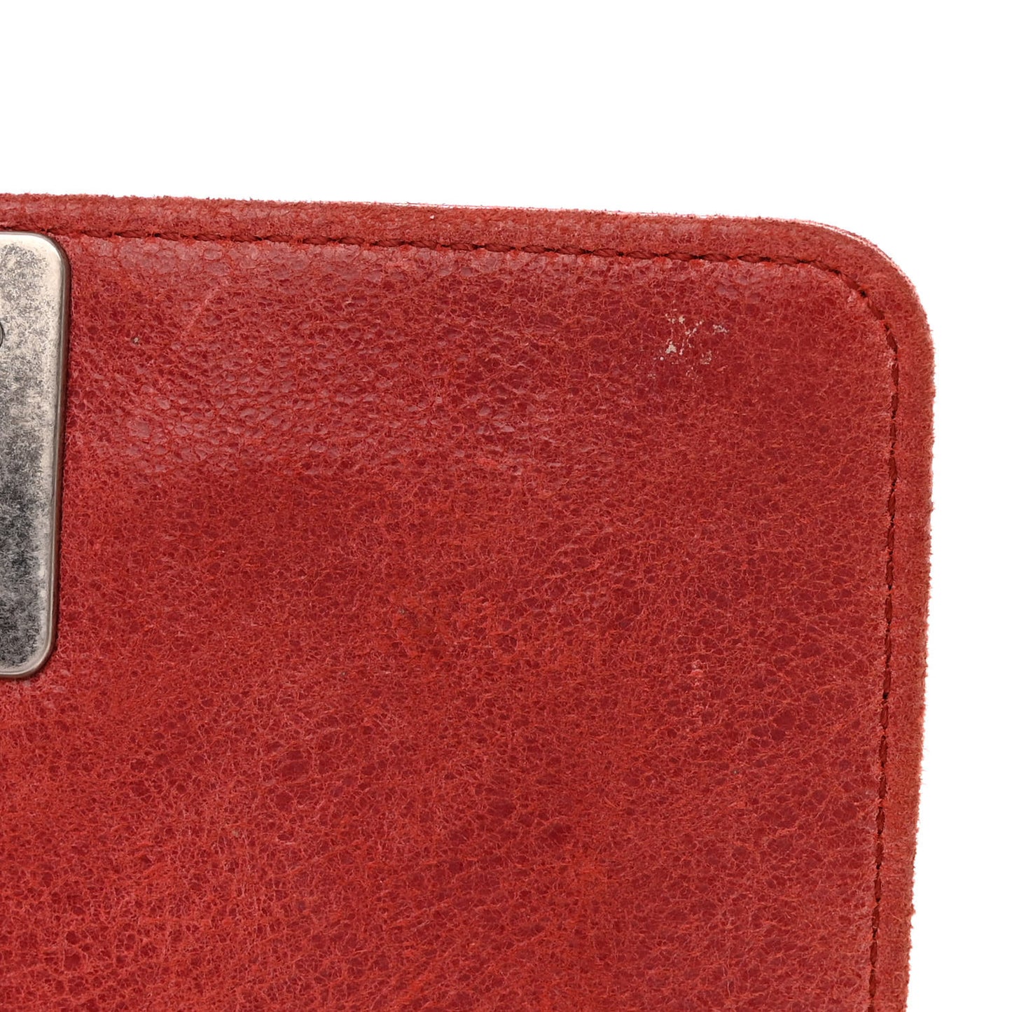 Iridescent Calfskin Quilted Small Gentle Square Boy Flap Red