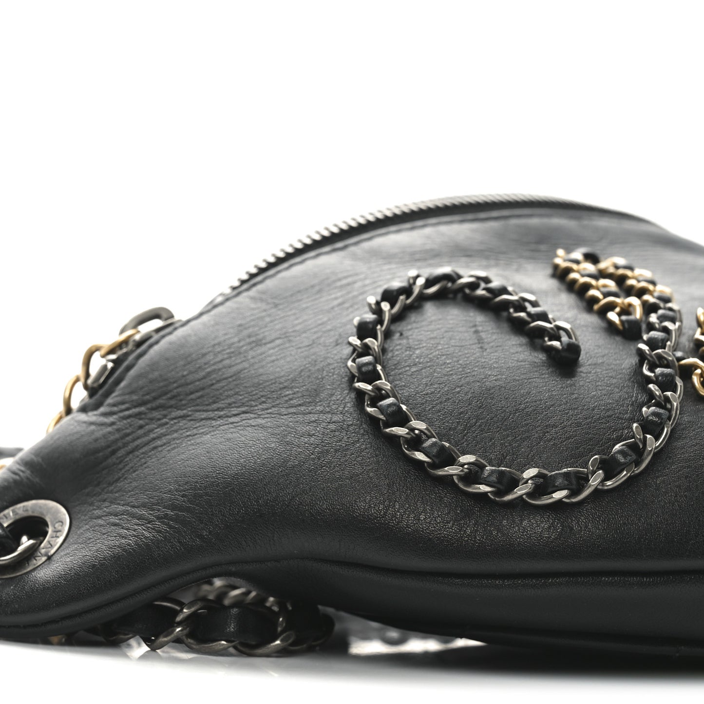 Calfskin Chain 20s Signe Waist Bag Black