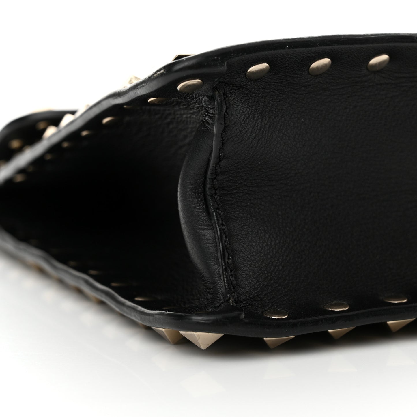 Calfskin Rockstud Crossbody Messenger Bag Black