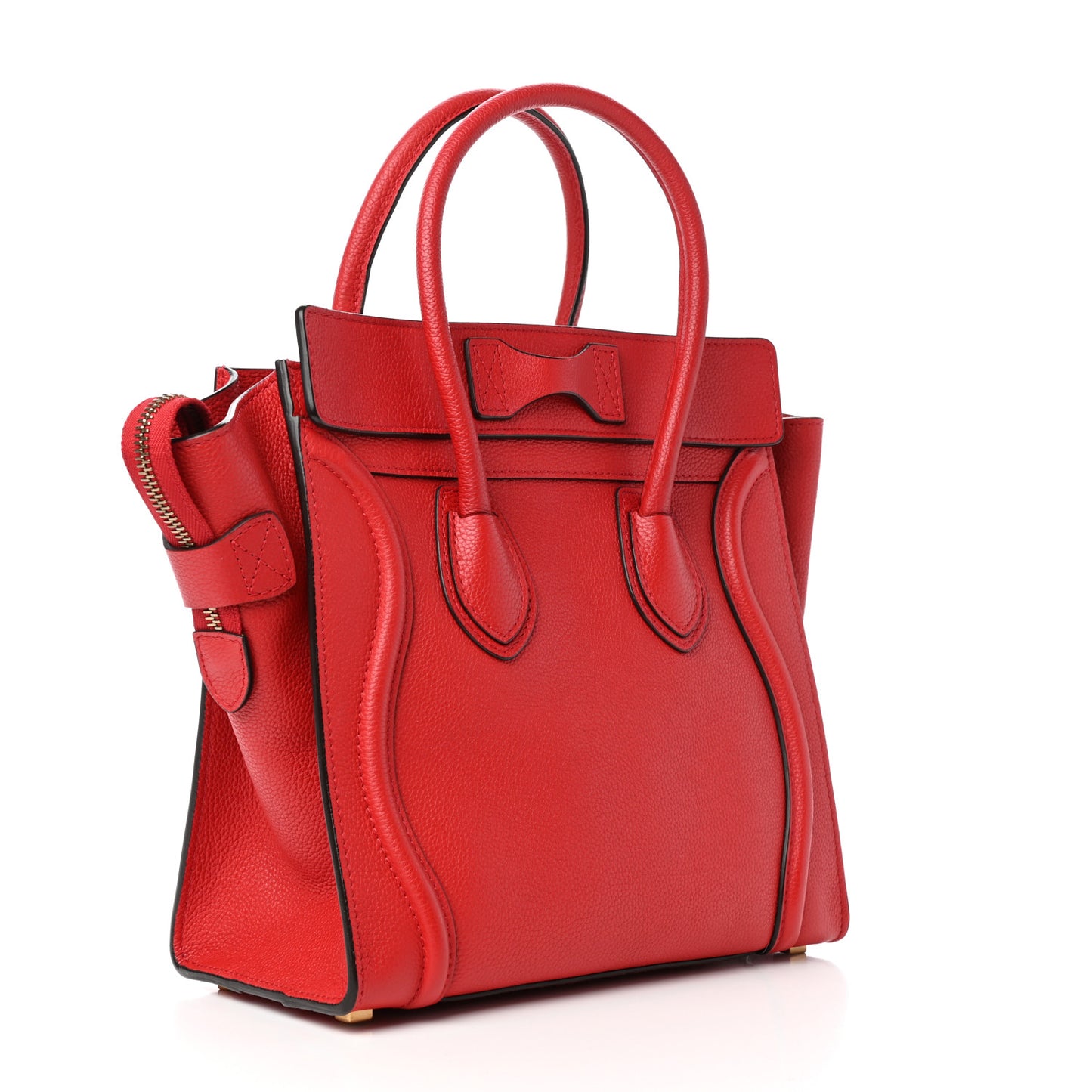 Drummed Calfskin Micro Luggage Red