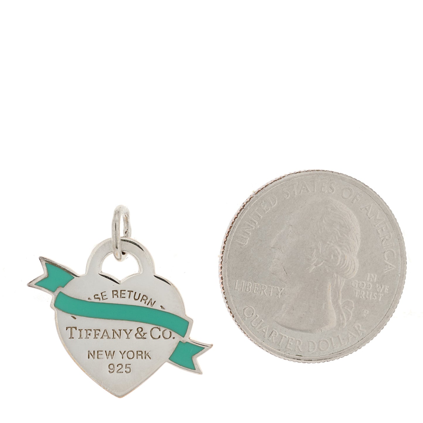 Sterling Silver Enamel Return To Tiffany Heart Ribbon Charm Blue