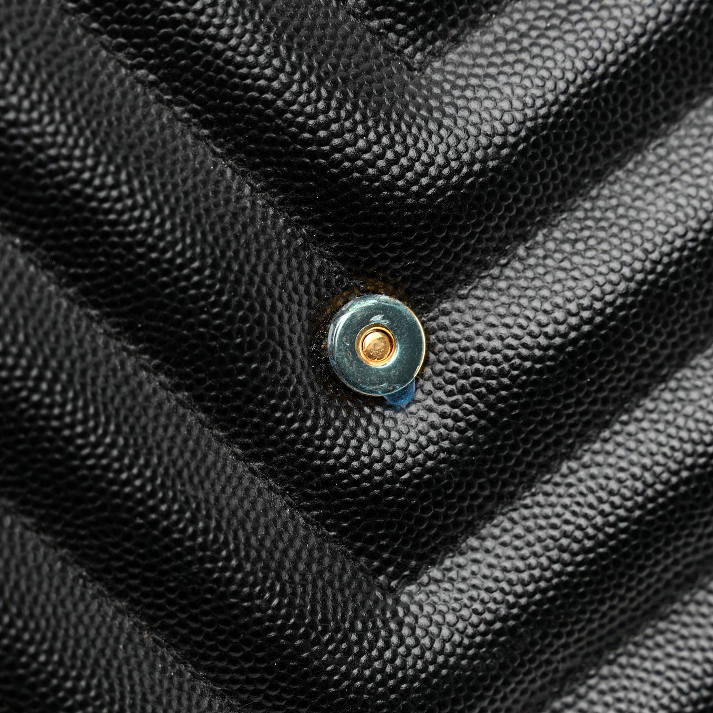 Grain De Poudre Matelasse Chevron Monogram Shopping Bag Black