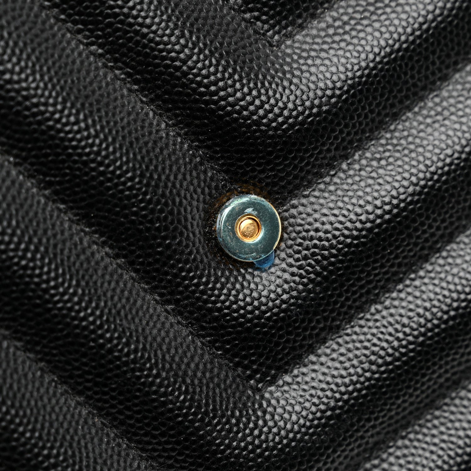 Saint Laurent Grain De Poudre Matelasse Chevron Monogram Shopping Bag Black 12 of 12