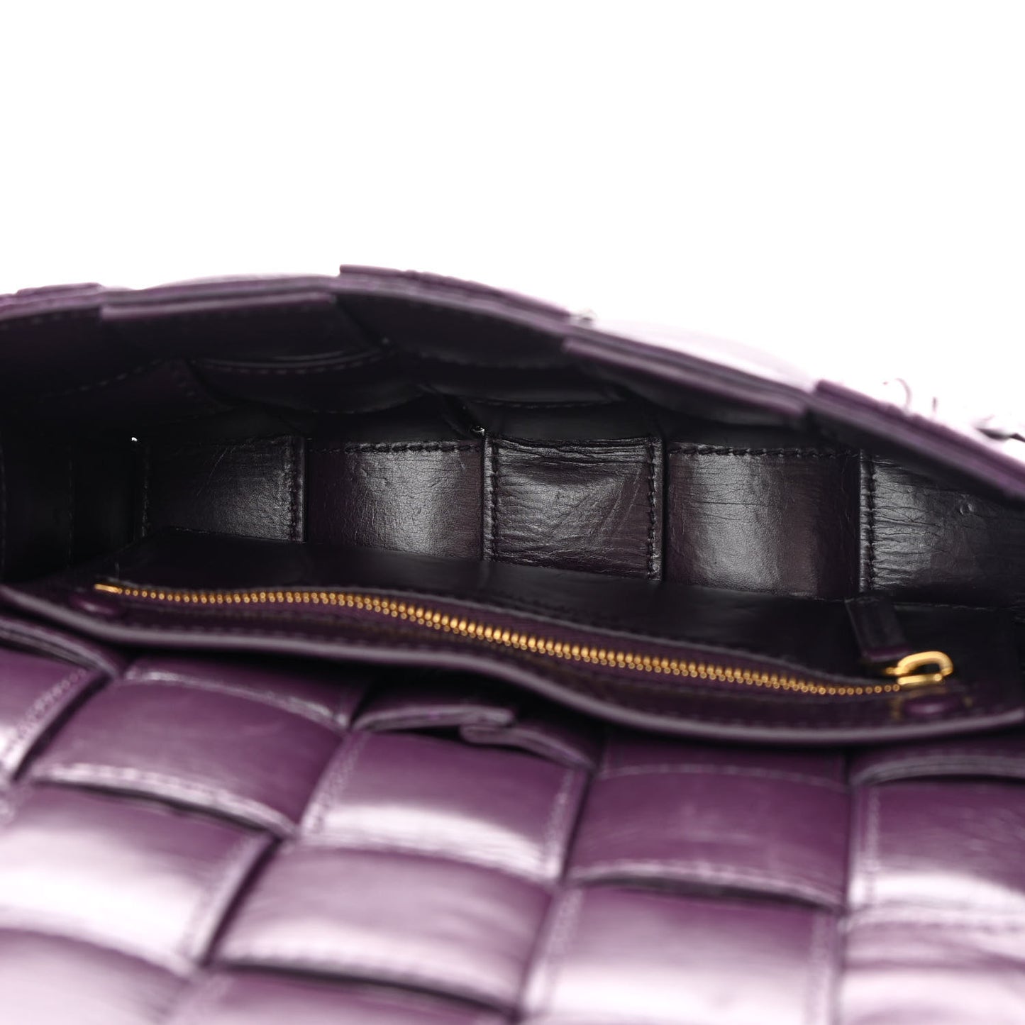 Calfskin Intreccio Plisse Cassette Crossbody Bag Dark Mystic