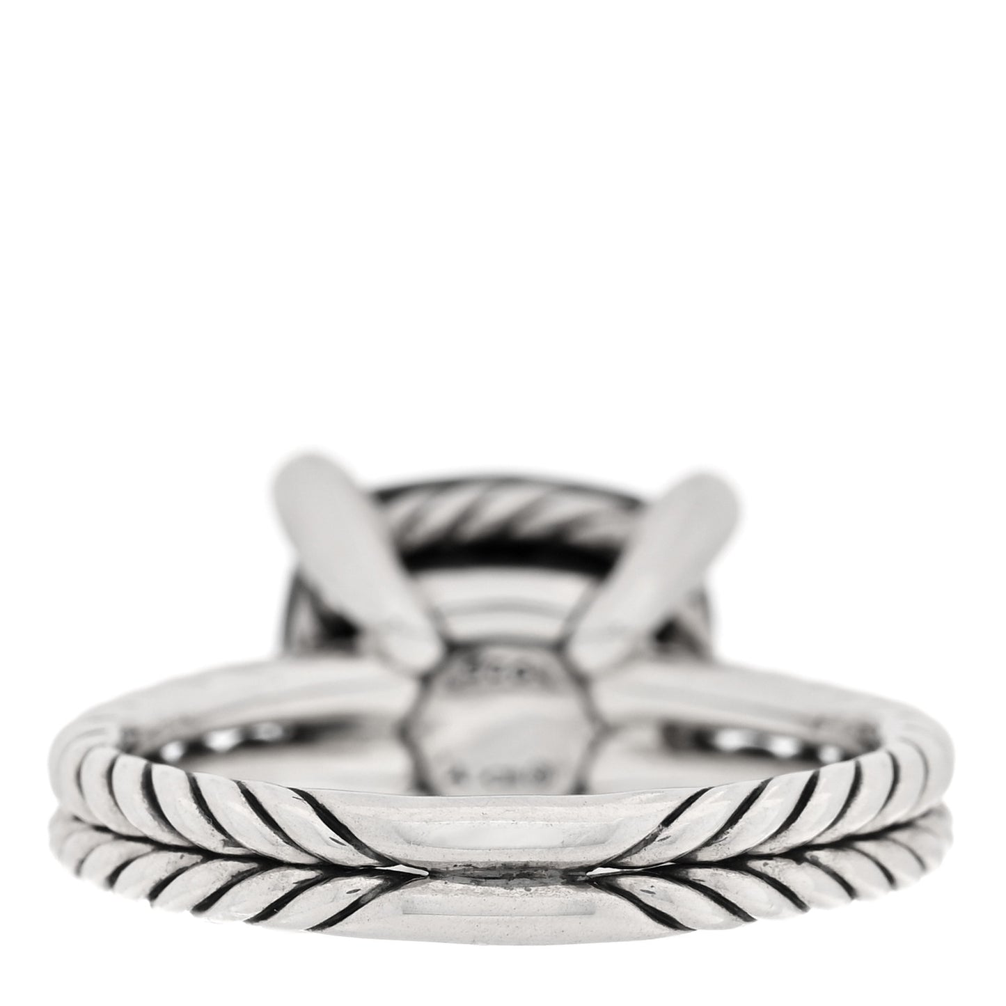 Sterling Silver Diamond Onyx 11mm Chatelaine Ring 53 6.5