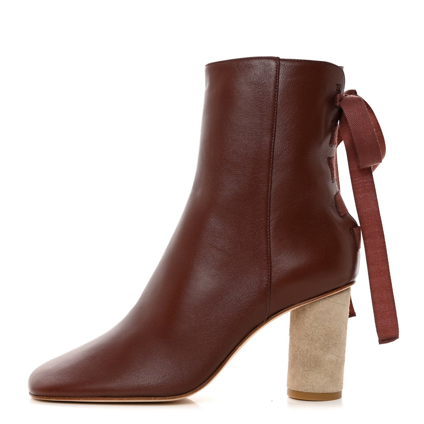 Calfskin Ankle Boots 80 37 Burgundy