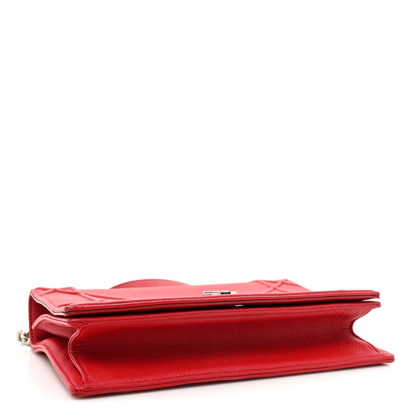 Grained Calfskin Medium Diorama Flap Bag Red