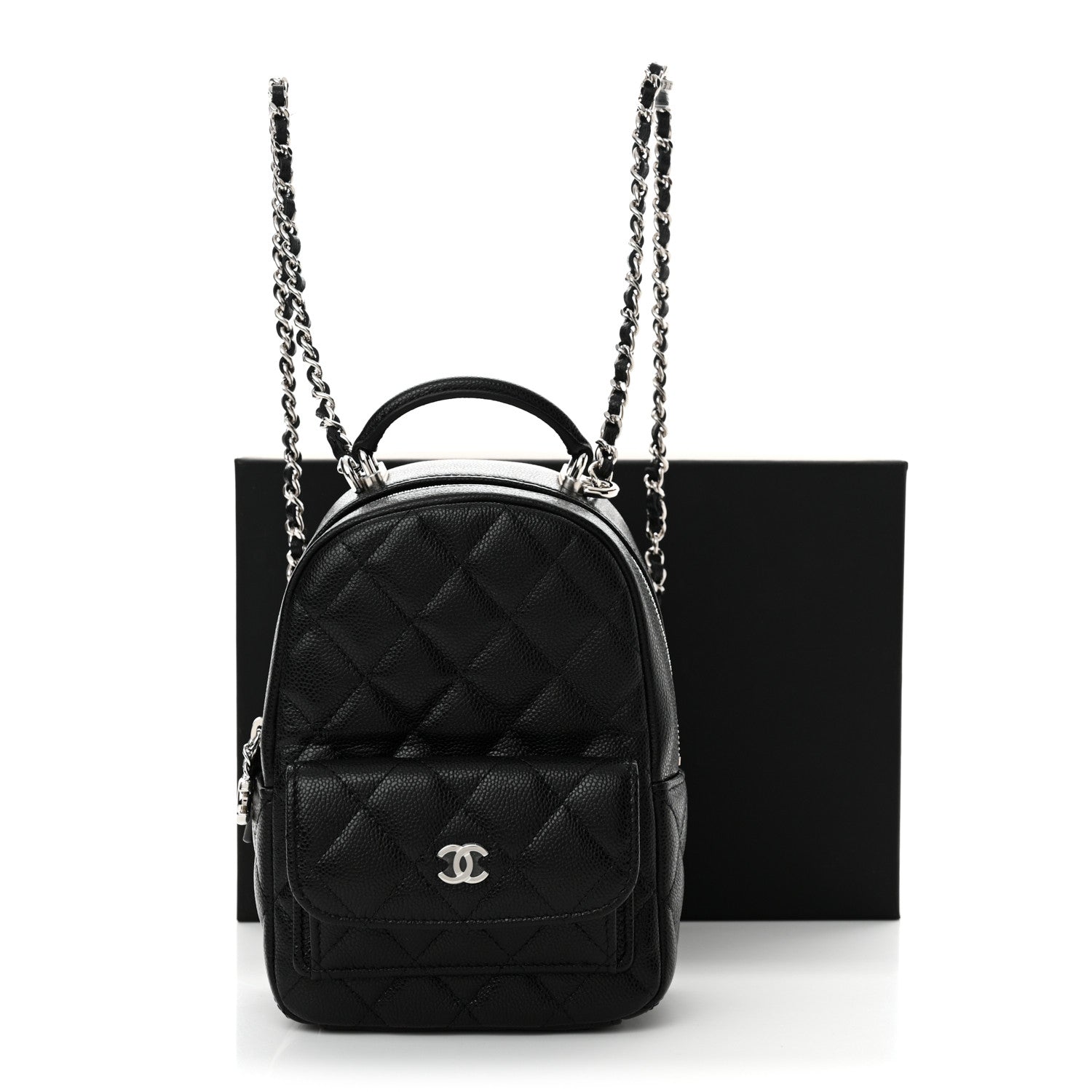 Chanel Caviar Quilted CC Mini Classic Backpack Black 11 of 11