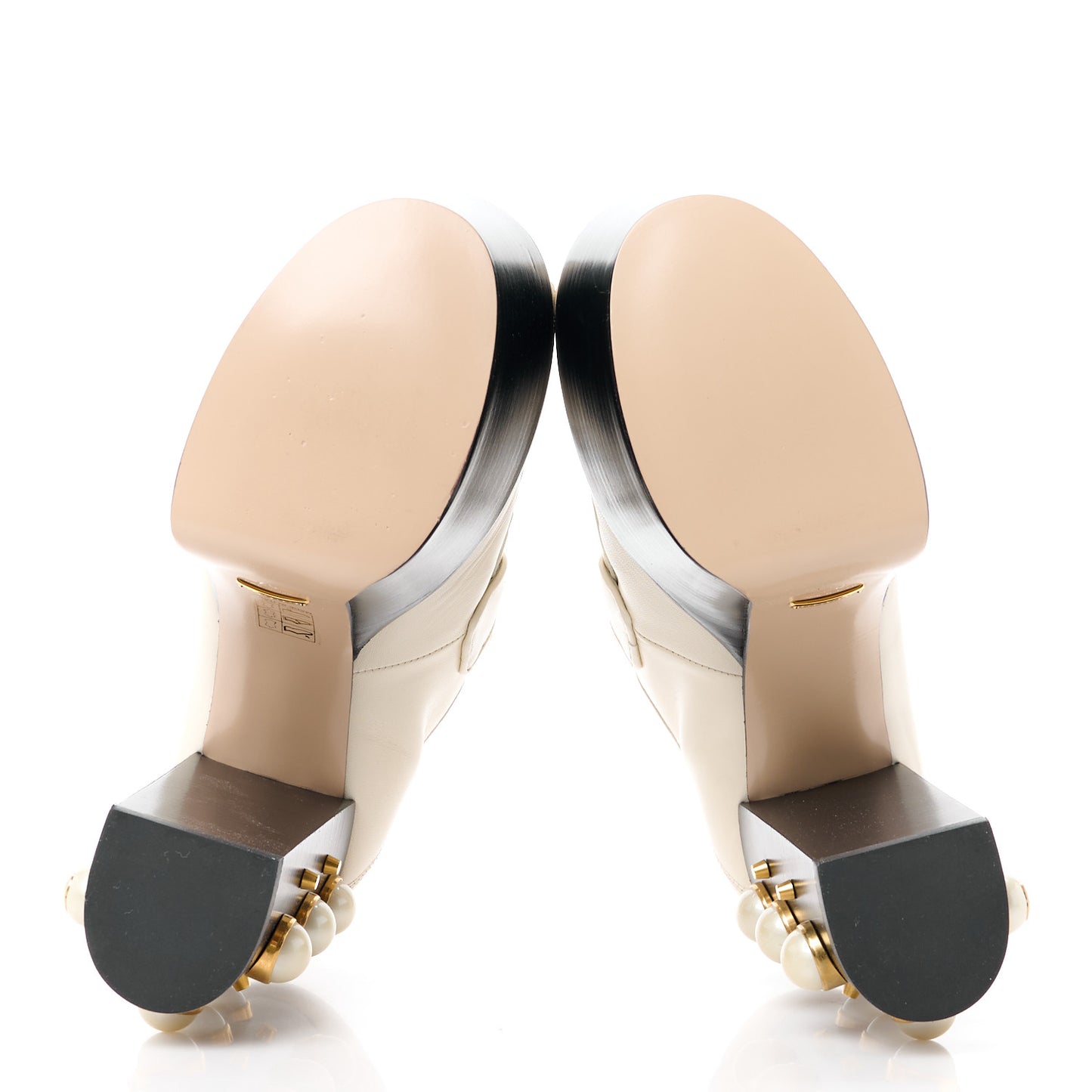 Malaga Kid Pearl Studded Vegas Platform Loafers 37 Mystic White