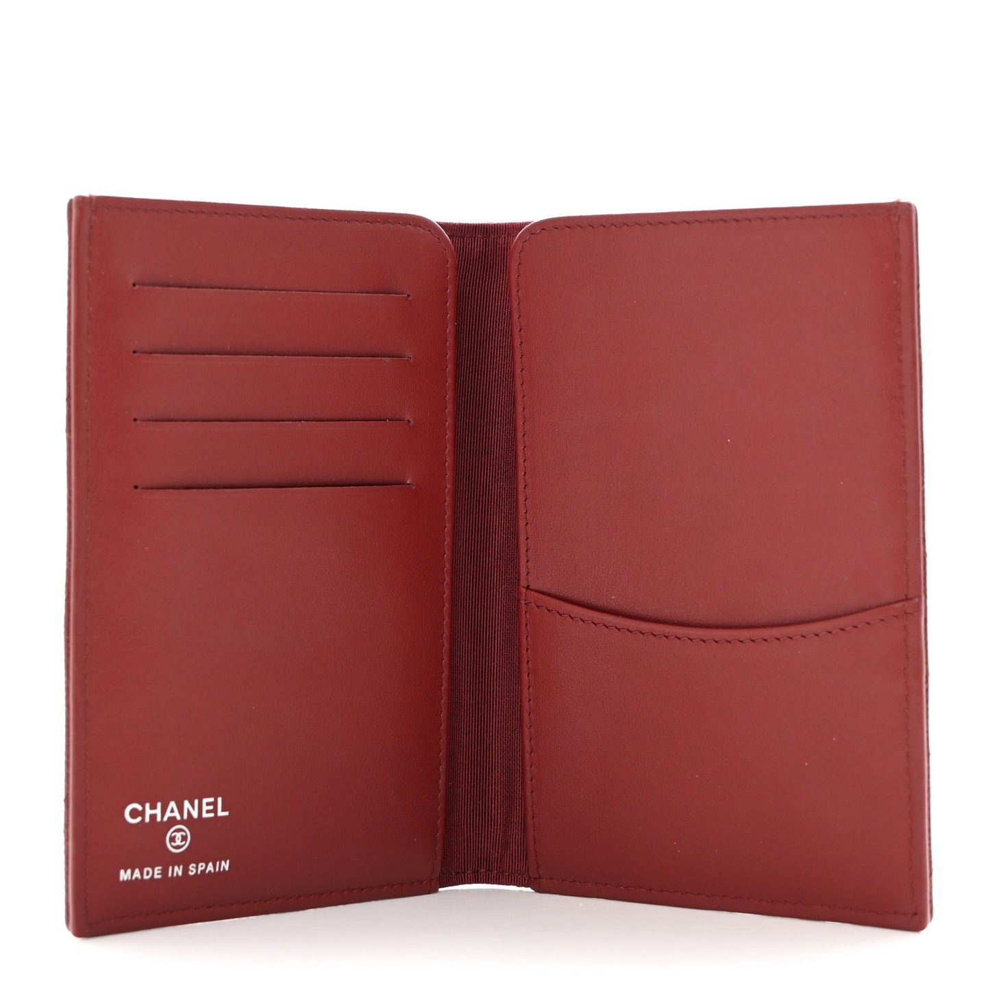 Caviar Quilted Passport Holder Burgundy