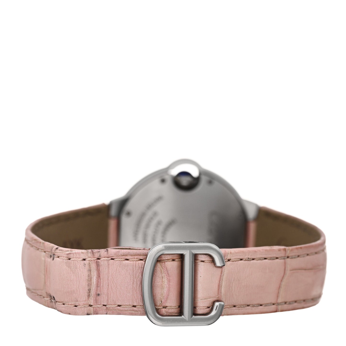 Stainless Steel Alligator 33mm Ballon Bleu De Cartier Automatic Watch Pink