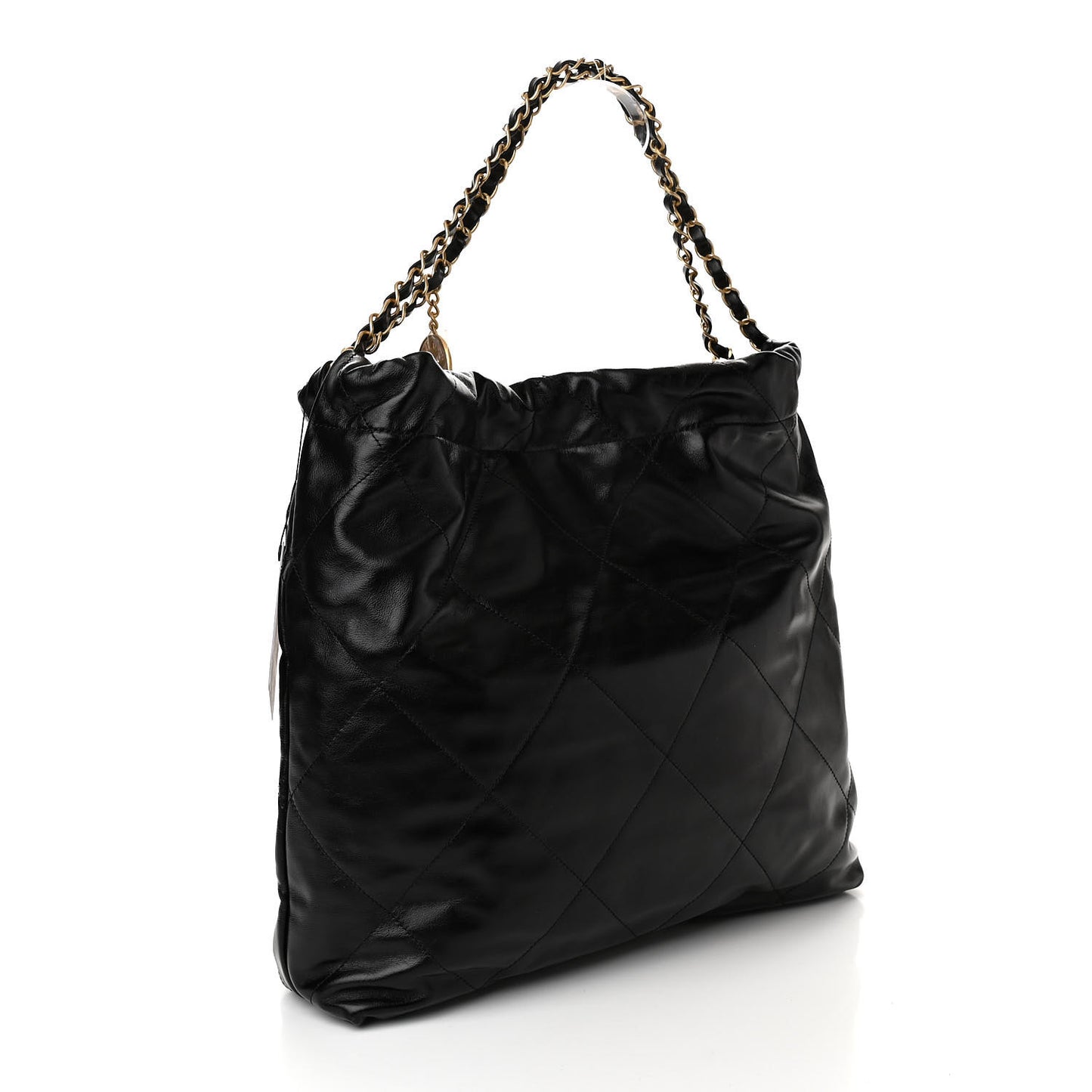 Shiny Calfskin Quilted Chanel 22 Black