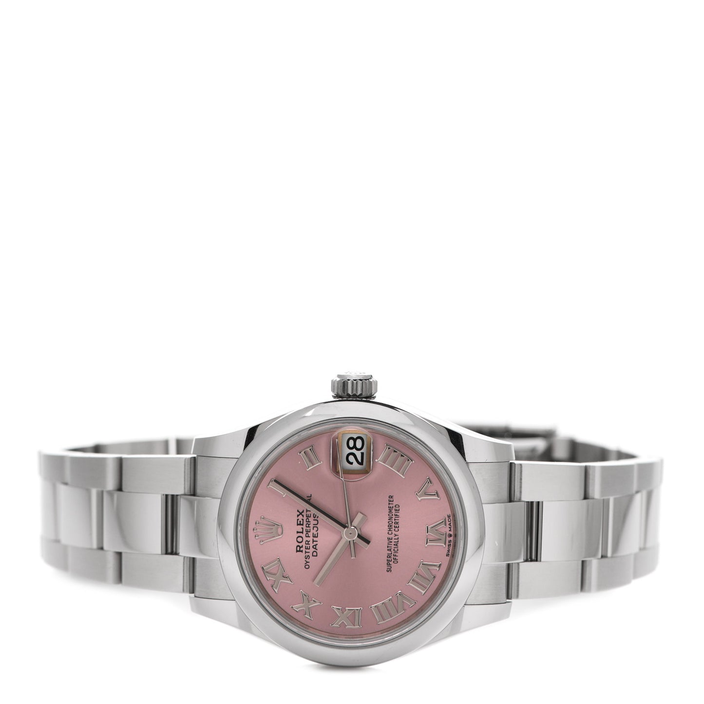 Stainless Steel 31mm Oyster Perpetual Datejust Watch Pink Roman 278240