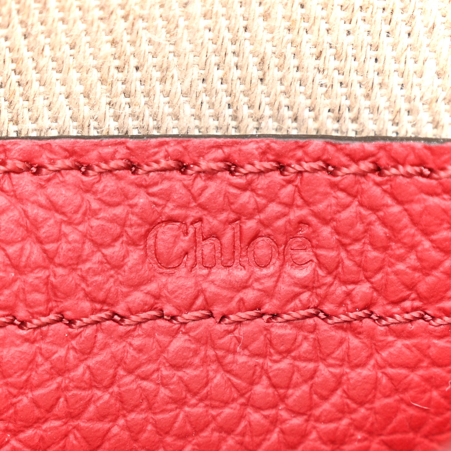 Grained Calfskin Small Marcie Saddle Bag Red