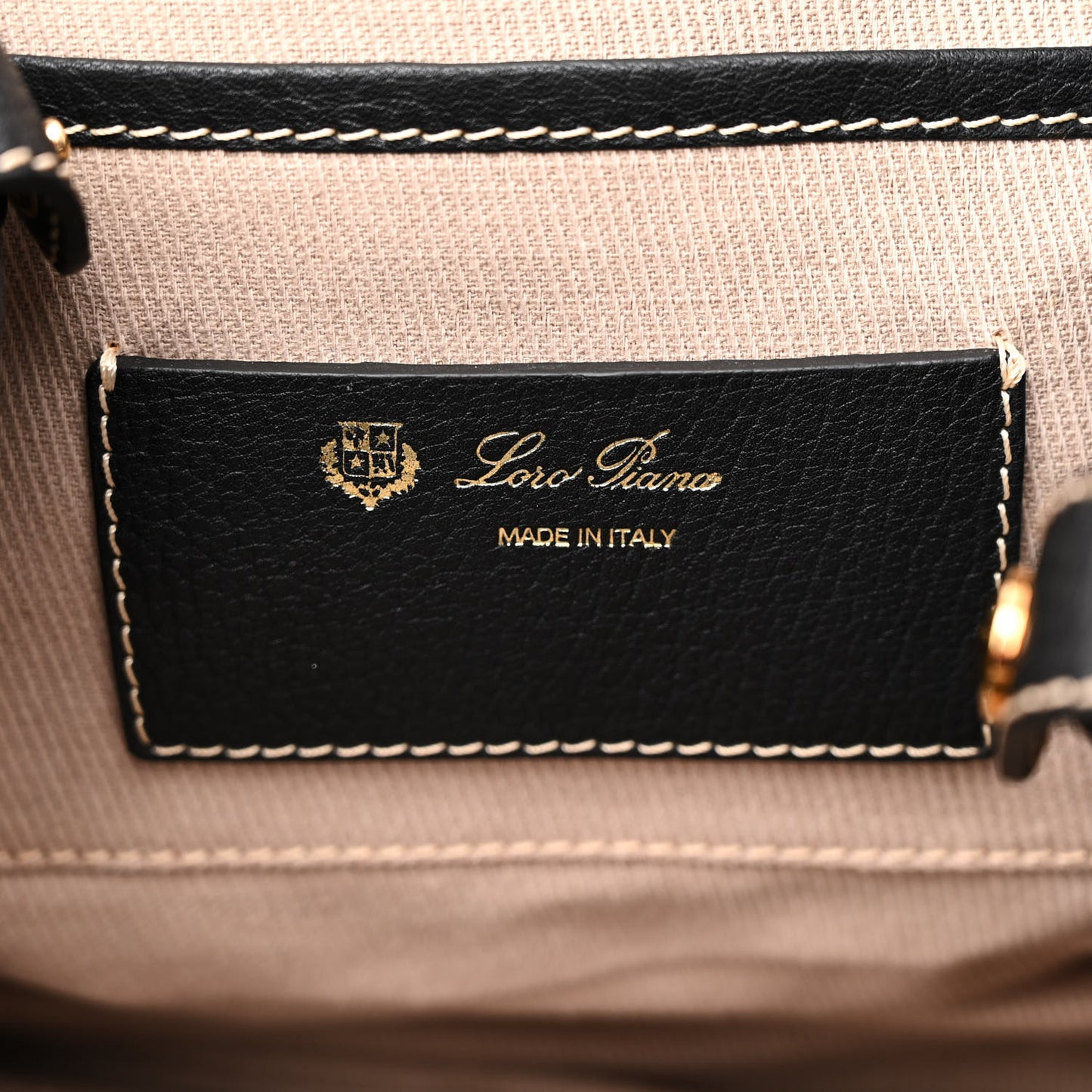 Grained Calfskin Globe Shoulder Bag Black