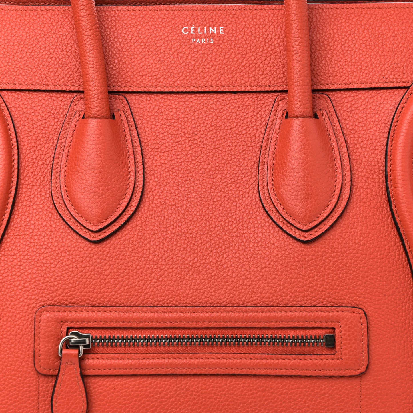 Drummed Calfskin Mini Luggage Vermillion
