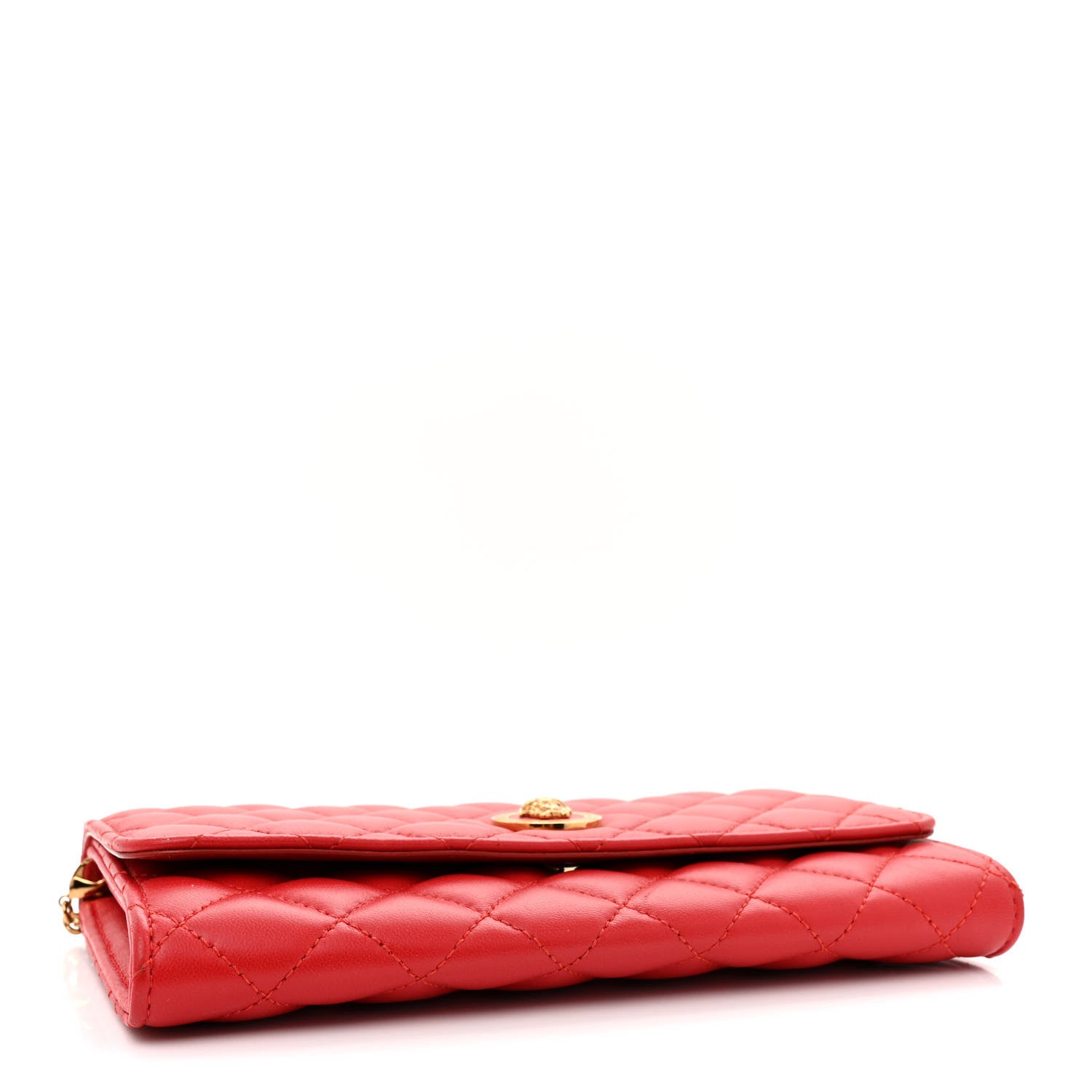 Versace Lambskin Quilted Medusa Wallet On Chain Crossbody Red 4 of 16
