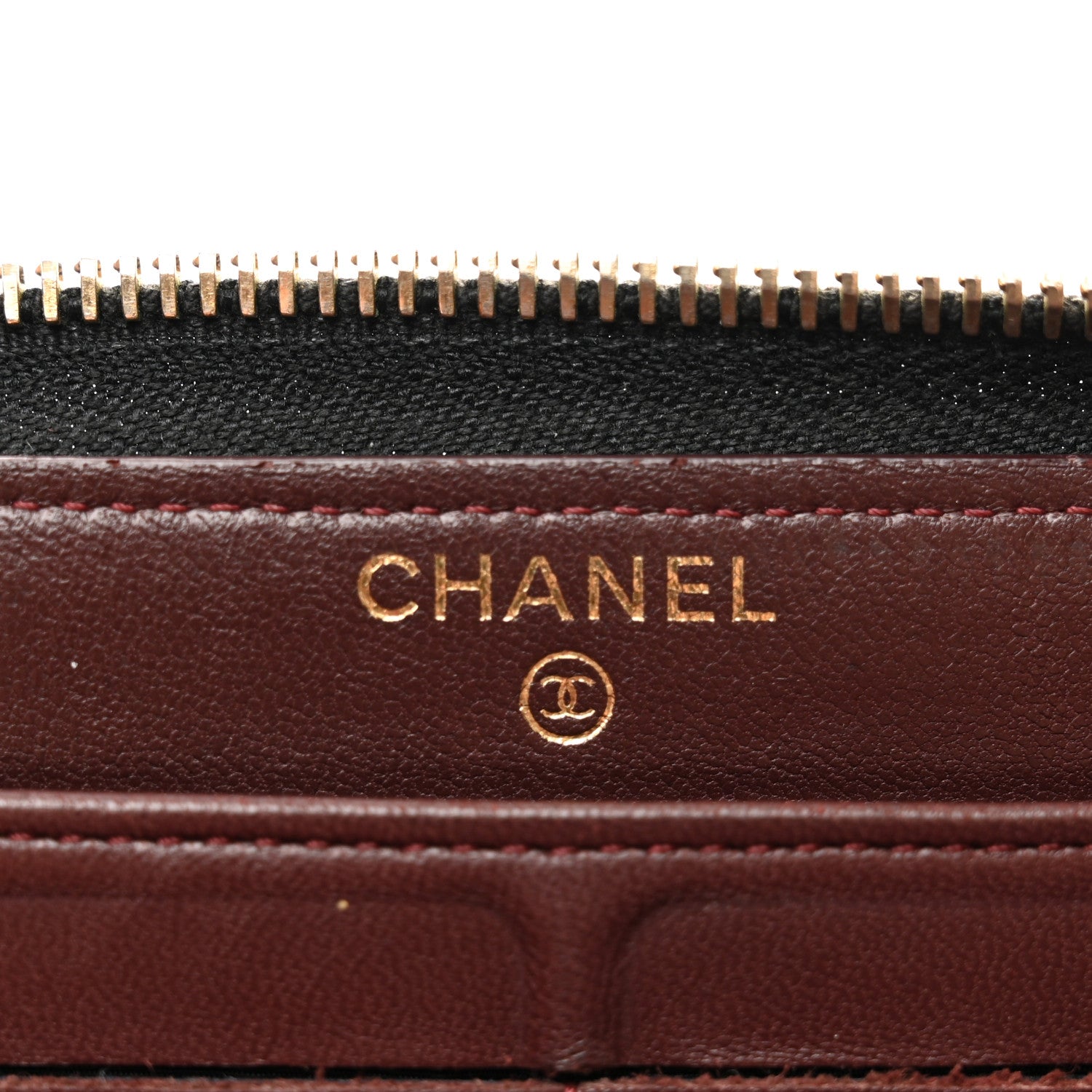 Chanel Lambskin Quilted Large Gusset Zip Around Wallet Black 7 of 10