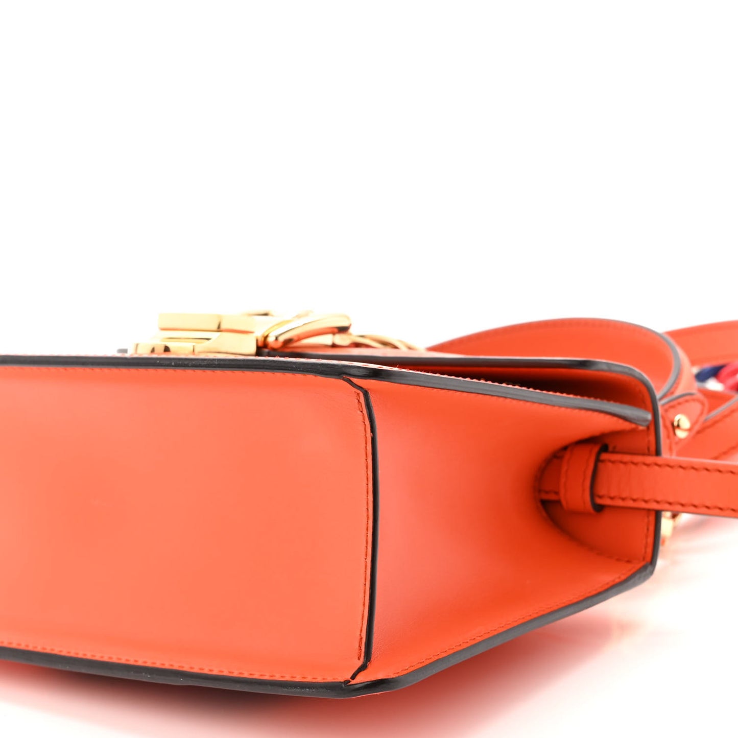 Vitello Fontanella Web Mini Sylvie Top Handle Bag Orange